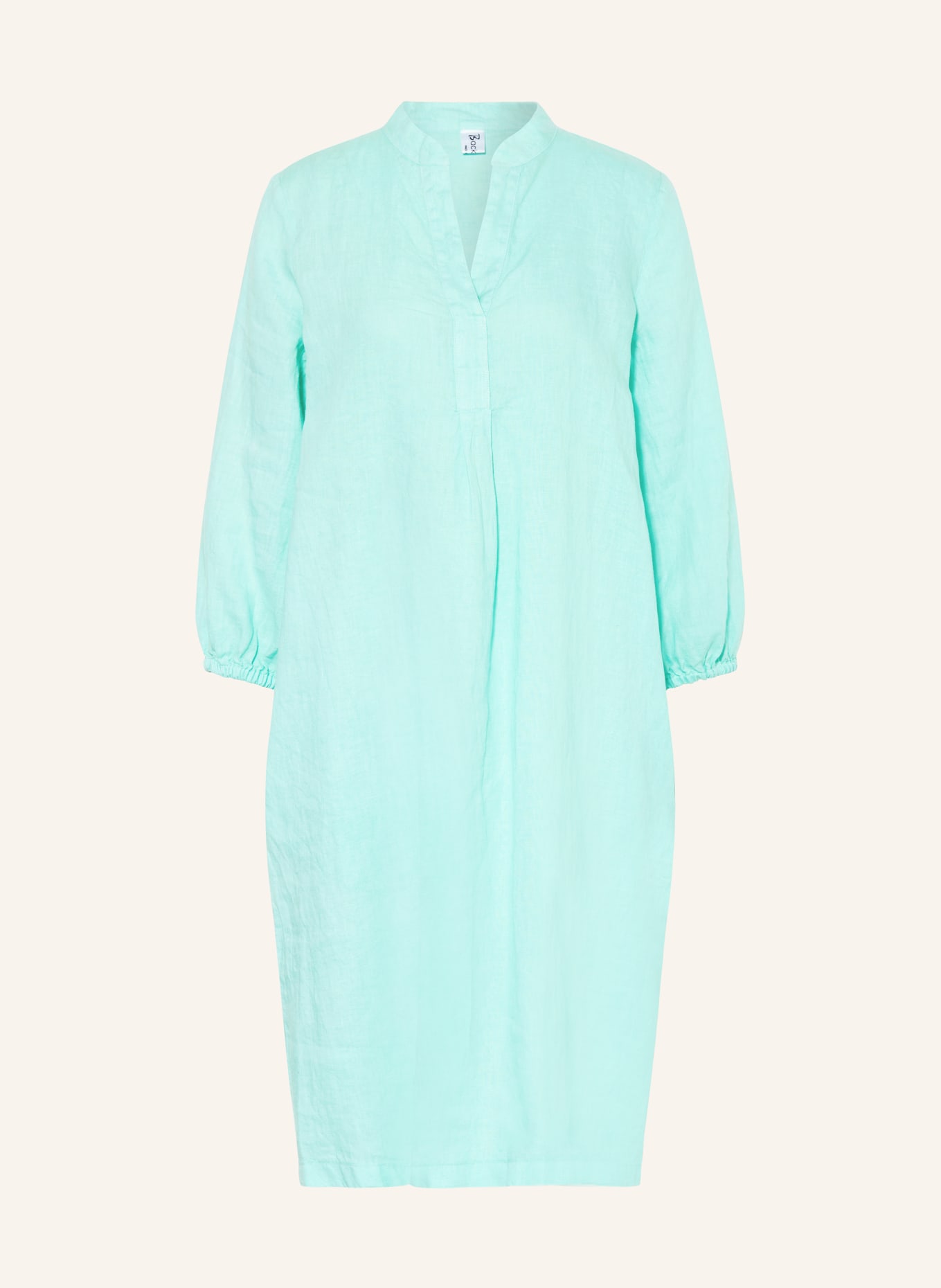 Backstage Linen dress BLANCHE with 3/4 sleeves, Color: MINT (Image 1)