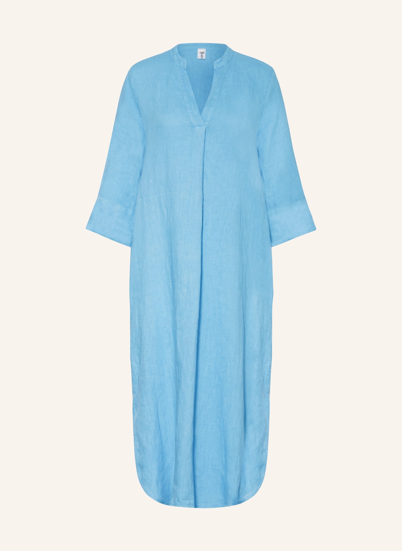 Backstage Linen dress SALLY with 3/4 sleeves, Color: BLUE (Image 1)