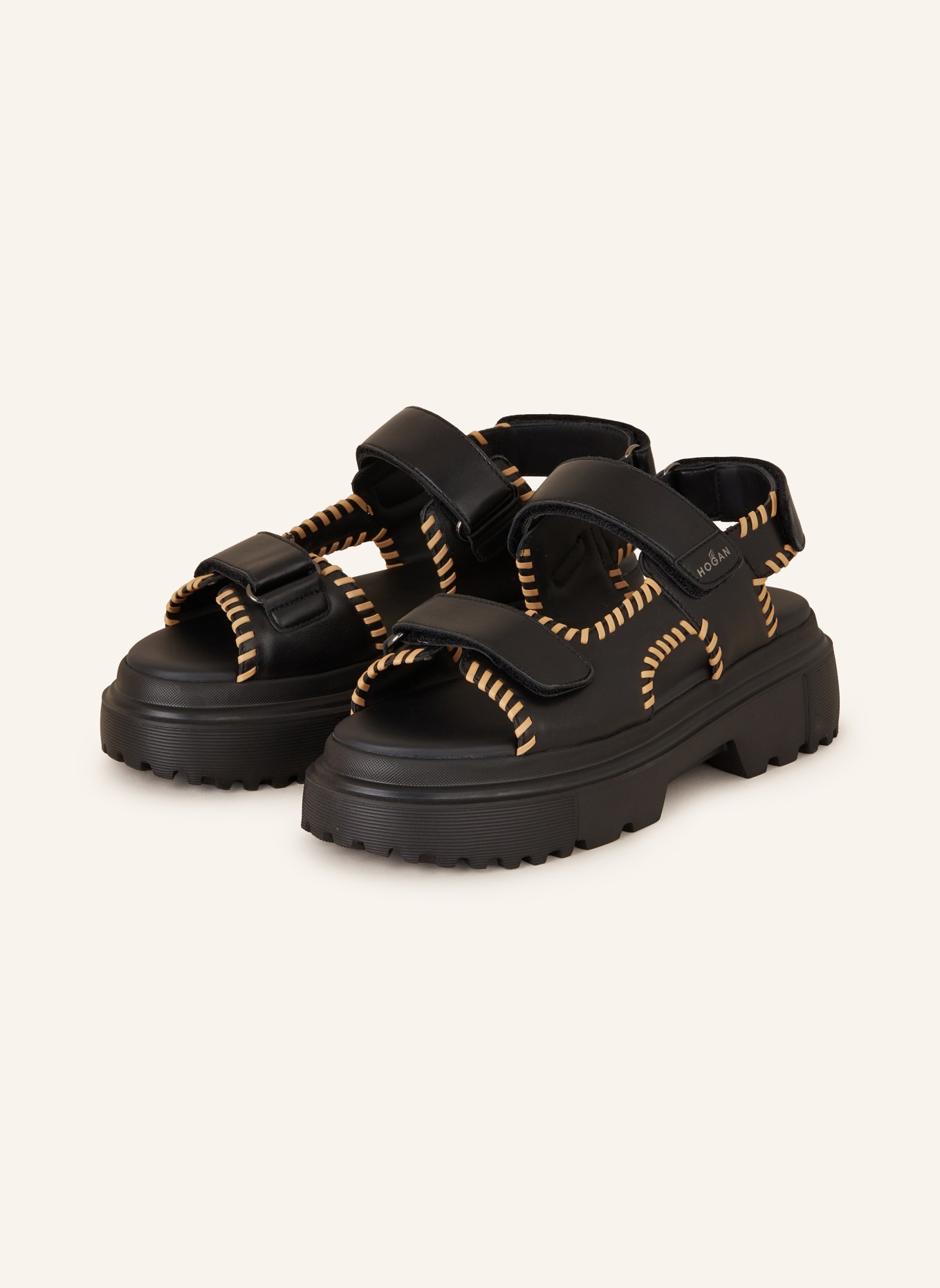 HOGAN Platform sandals, Color: BLACK (Image 1)