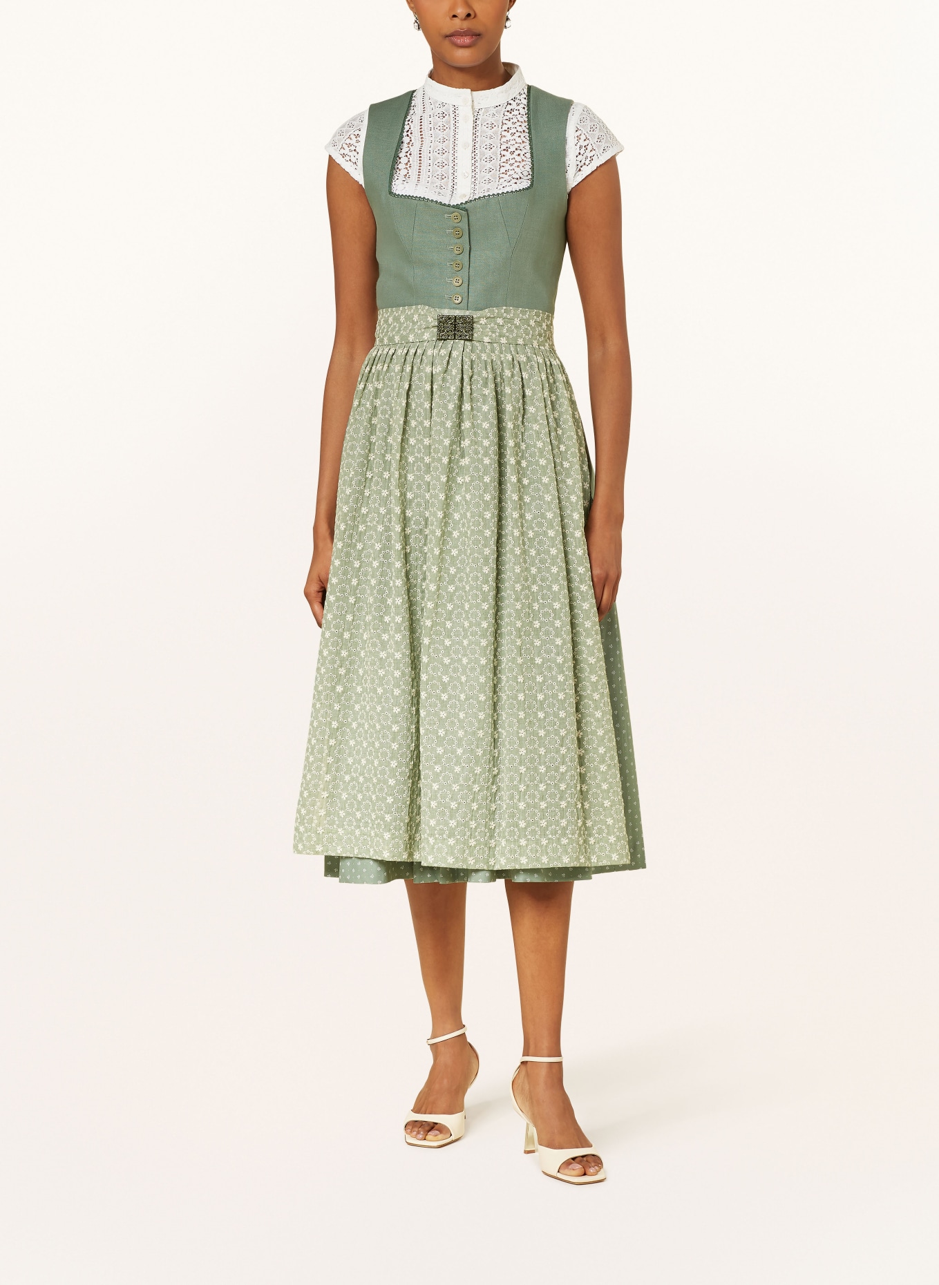BERWIN & WOLFF Dirndl with linen, Color: GREEN/ WHITE (Image 2)