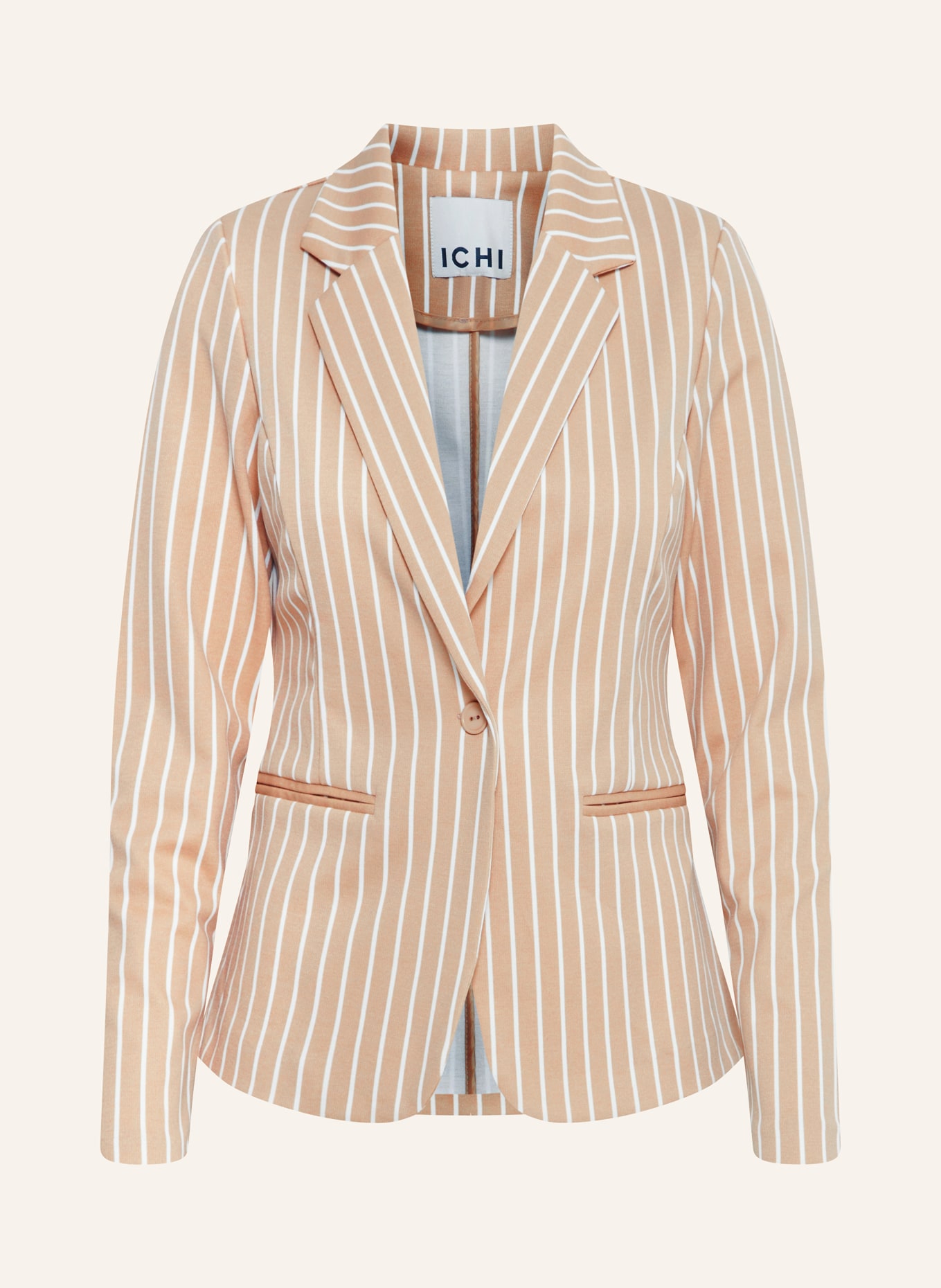 ICHI Jersey blazer IHKATE, Color: BEIGE/ WHITE (Image 1)