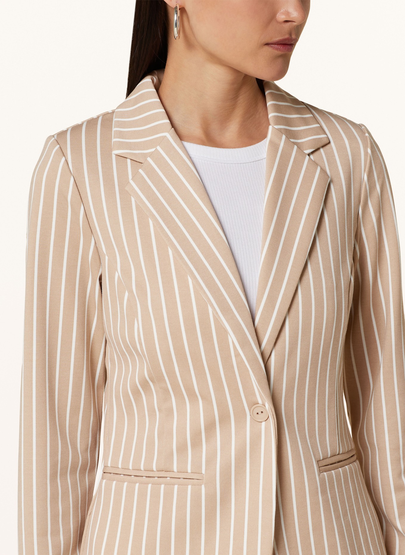 ICHI Jersey blazer IHKATE, Color: BEIGE/ WHITE (Image 4)