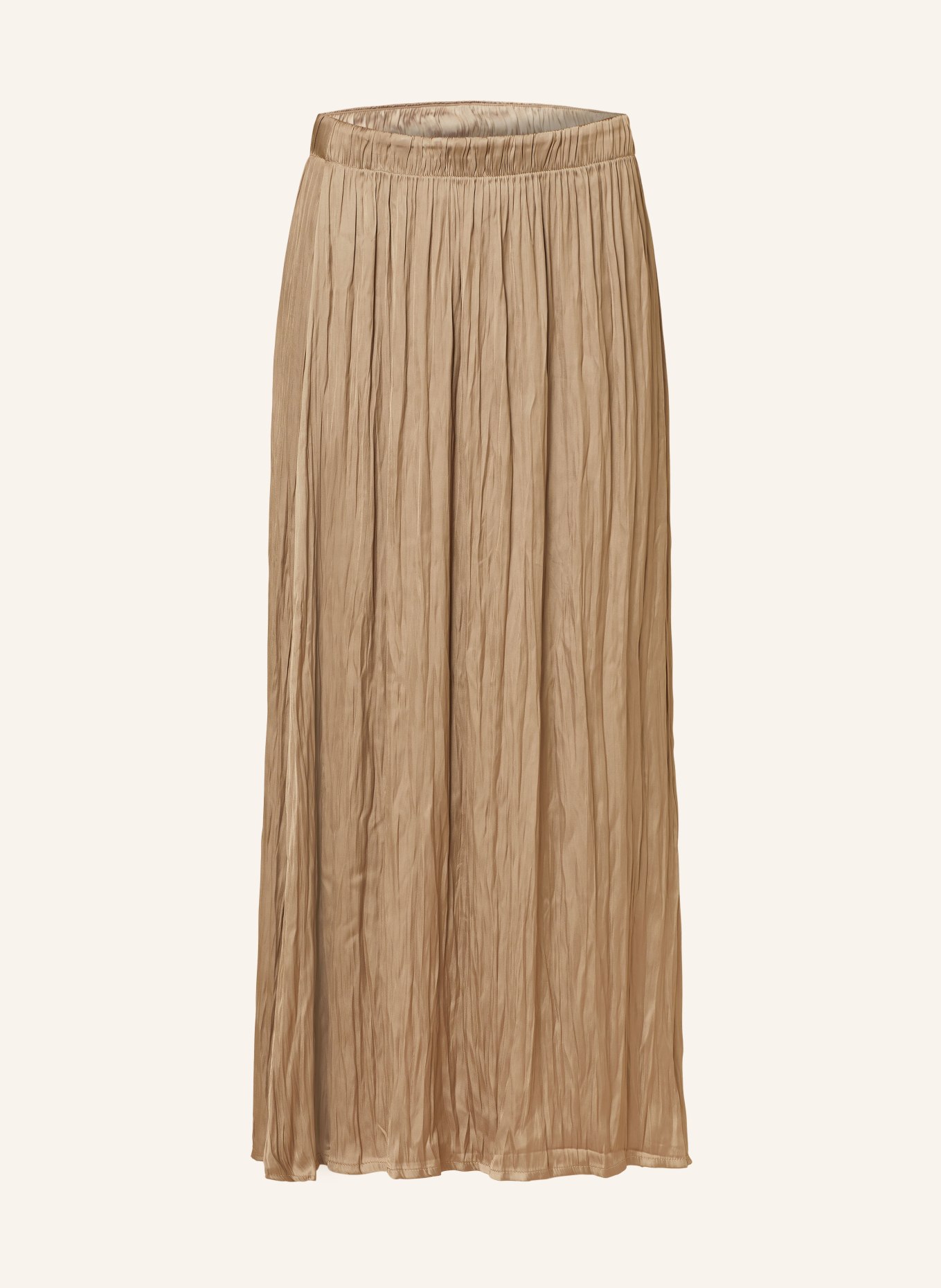 MORE & MORE Pleated skirt made of satin, Color: BEIGE (Image 1)