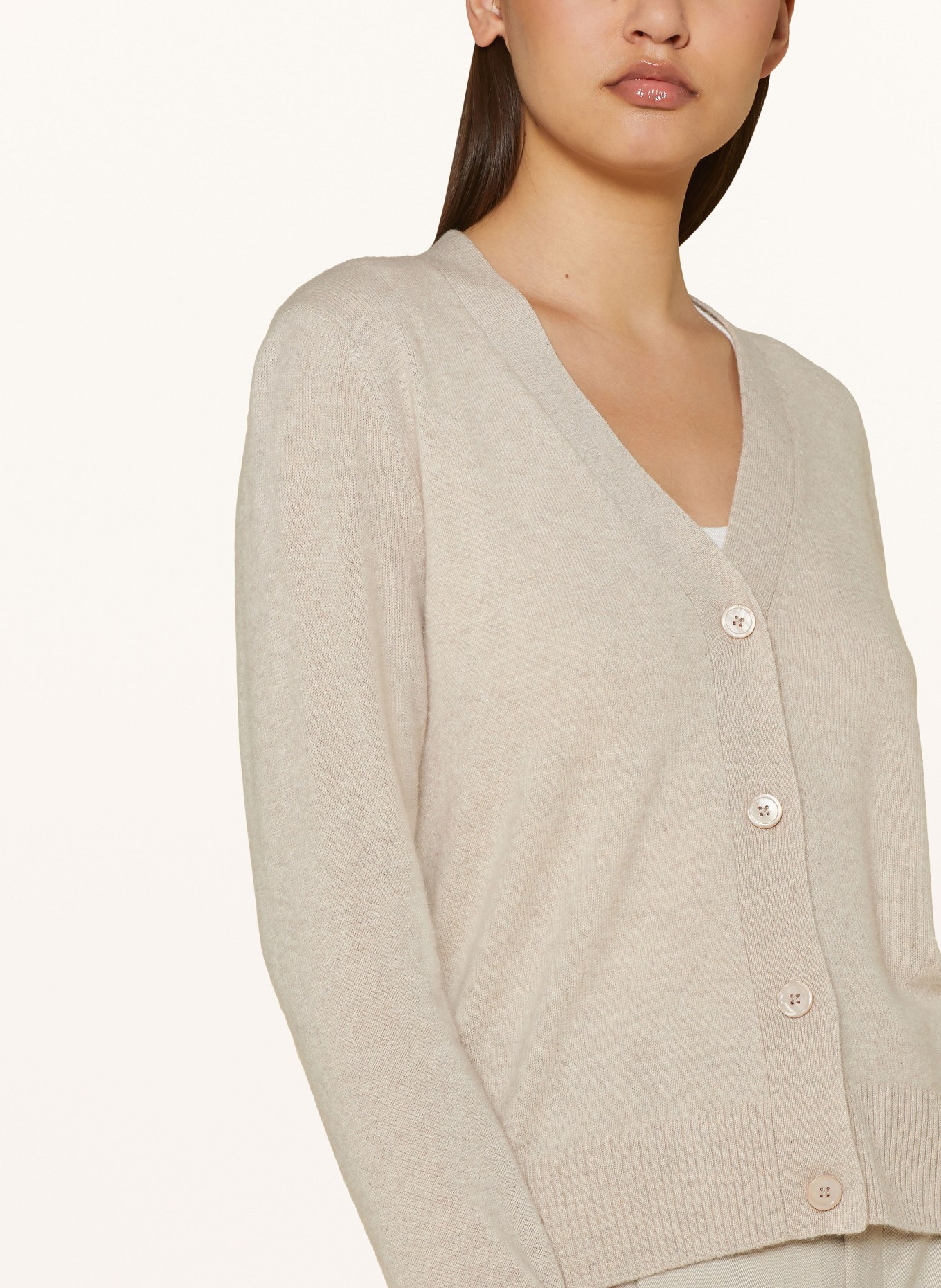 darling harbour Cashmere cardigan, Color: HAFER MELANGE (Image 4)