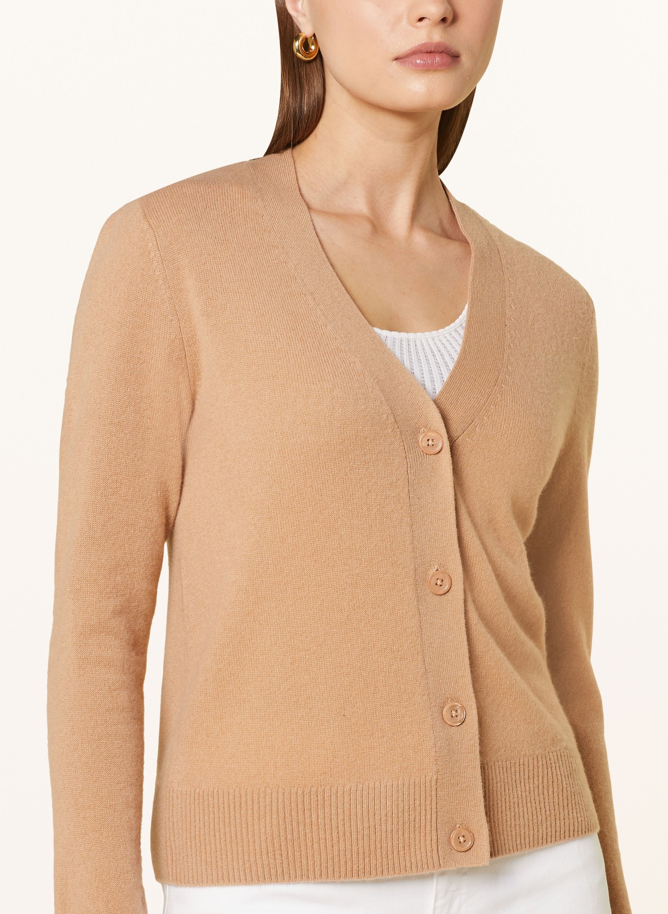 darling harbour Cashmere cardigan, Color: CAMEL (Image 4)