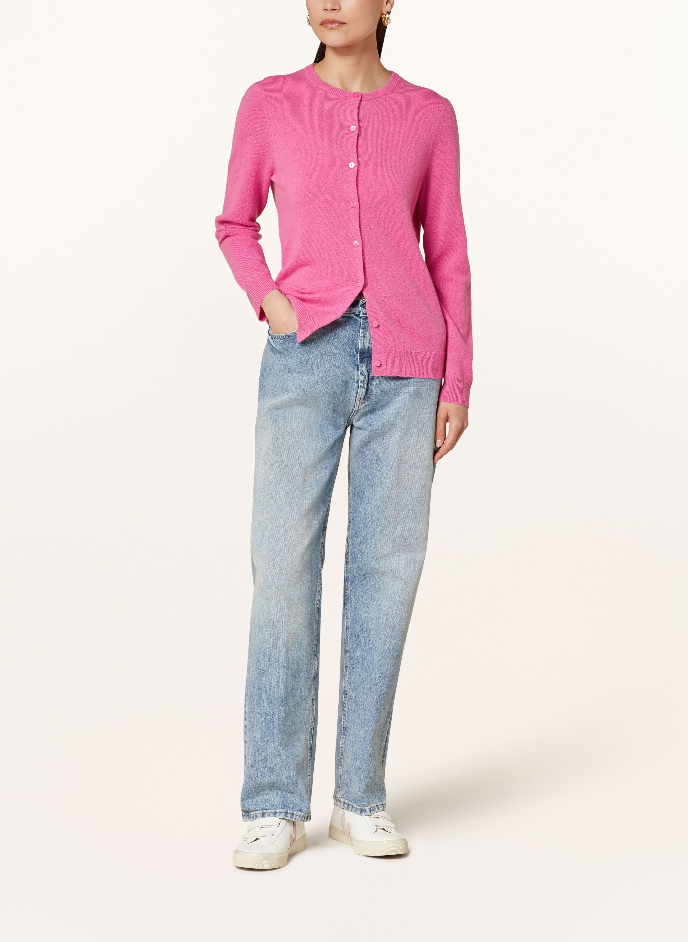 darling harbour Cashmere cardigan, Color: PINK (Image 2)