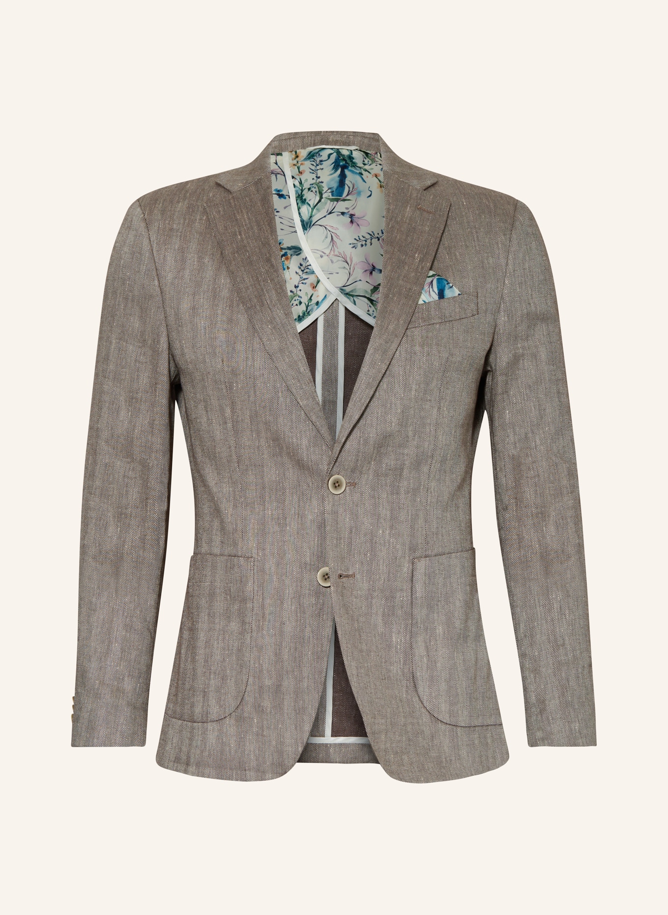 PAUL Suit jacket slim fit with linen, Color: 820 Brown (Image 1)