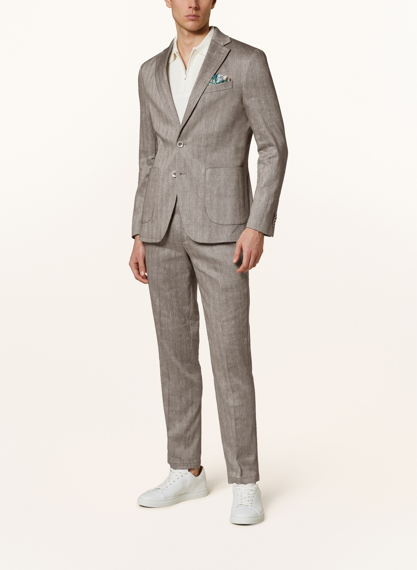 PAUL Suit jacket slim fit with linen, Color: 820 Brown (Image 2)