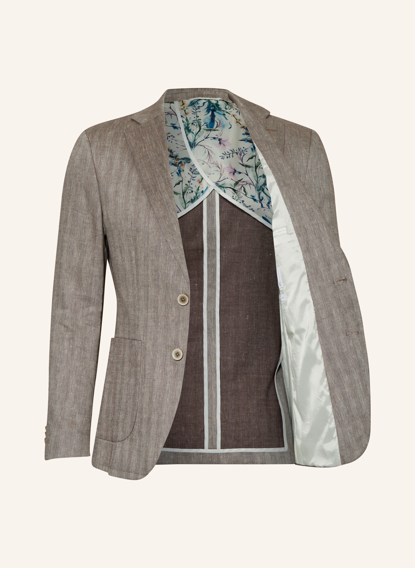 PAUL Suit jacket slim fit with linen, Color: 820 Brown (Image 4)
