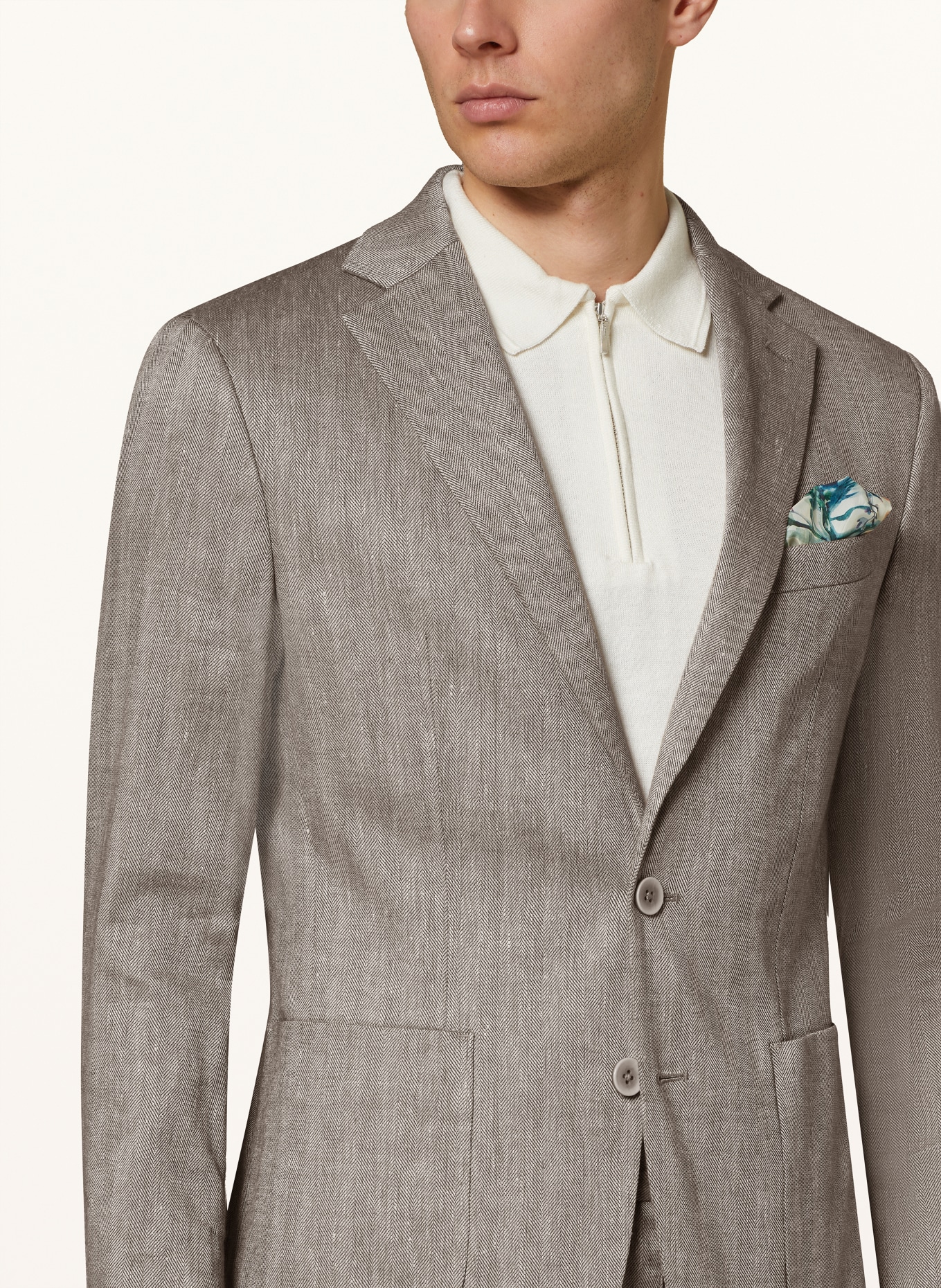PAUL Suit jacket slim fit with linen, Color: 820 Brown (Image 5)
