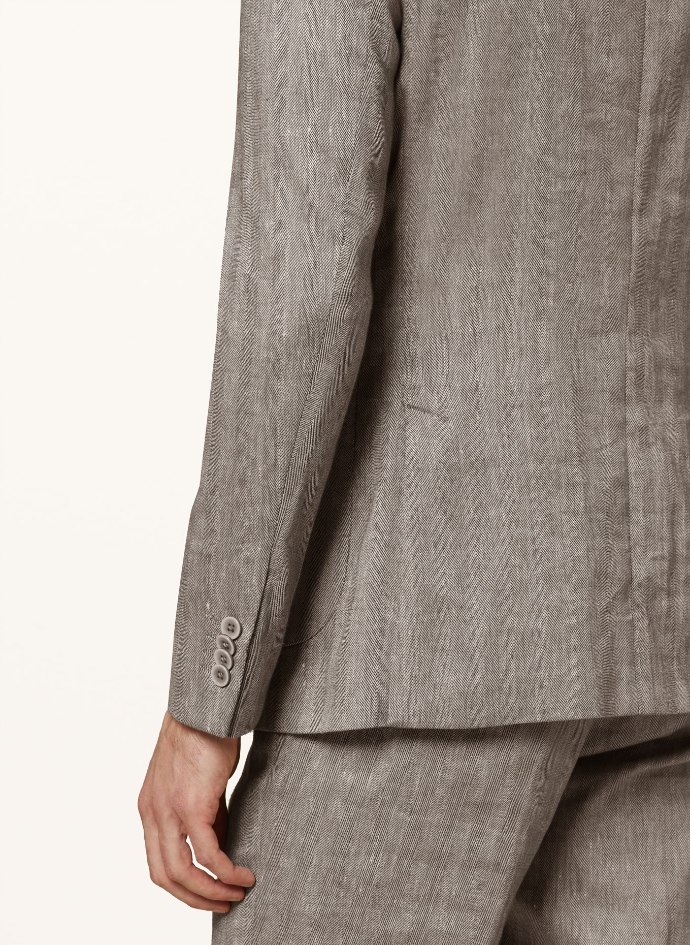 PAUL Suit jacket slim fit with linen, Color: 820 Brown (Image 6)