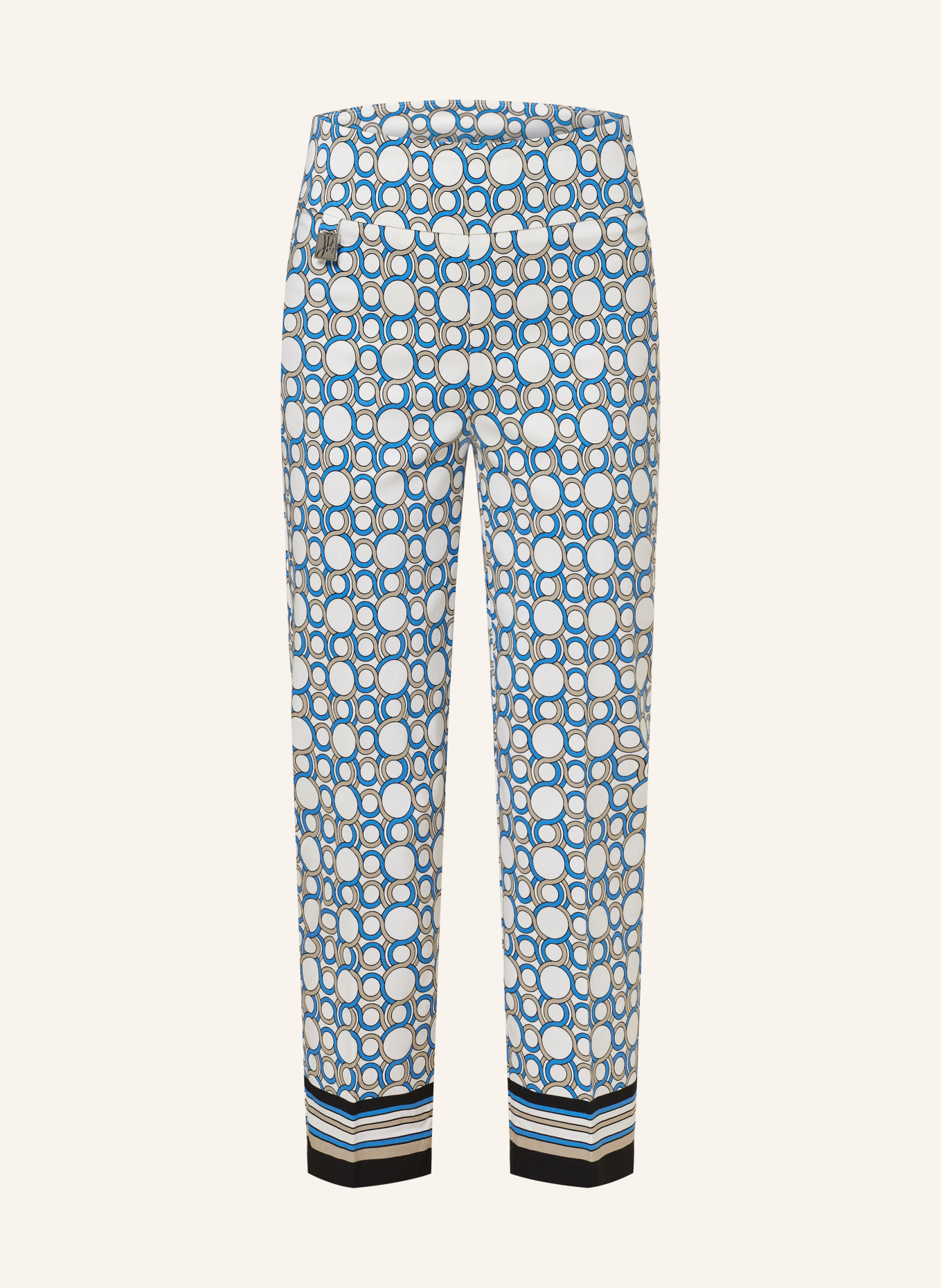 Joseph Ribkoff 7/8 pants, Color: WHITE/ BLUE/ BROWN (Image 1)