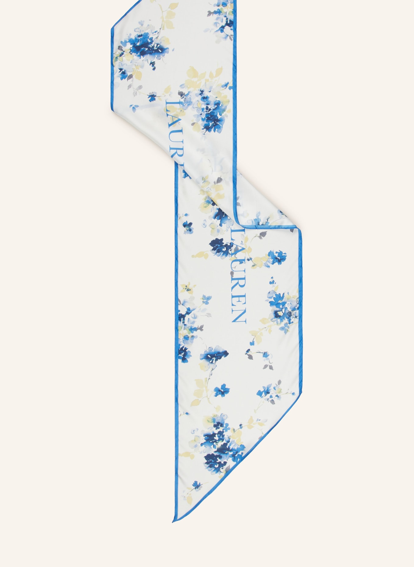 LAUREN RALPH LAUREN Silk scarf, Color: WHITE/ BLUE/ YELLOW (Image 2)