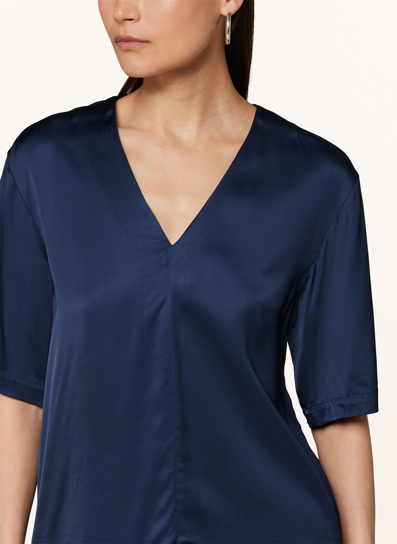 SAMSØE  SAMSØE Shirt blouse SAMELINA made of satin, Color: DARK BLUE (Image 4)