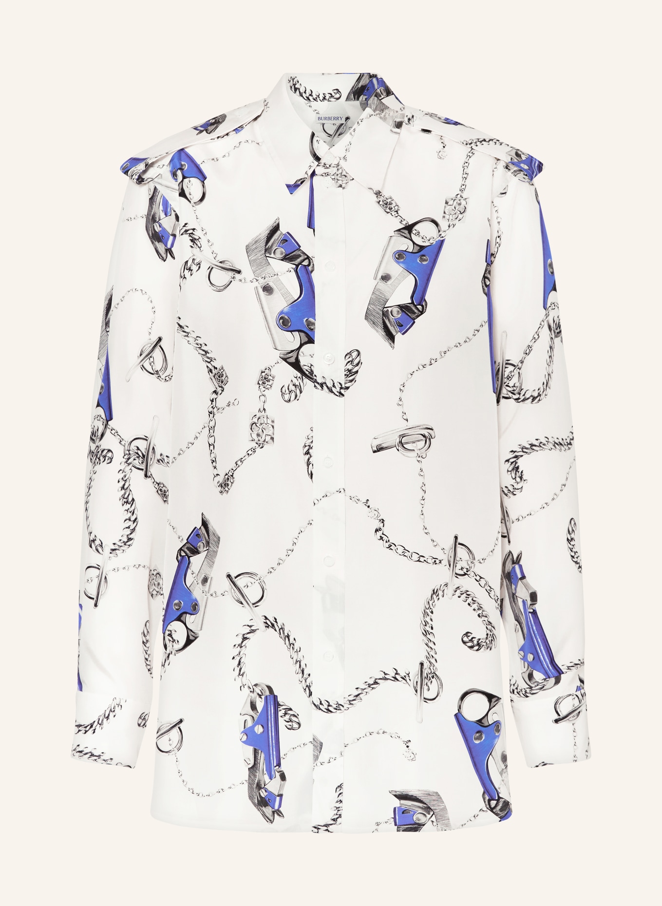 BURBERRY Shirt blouse in silk, Color: WHITE/ BLUE (Image 1)