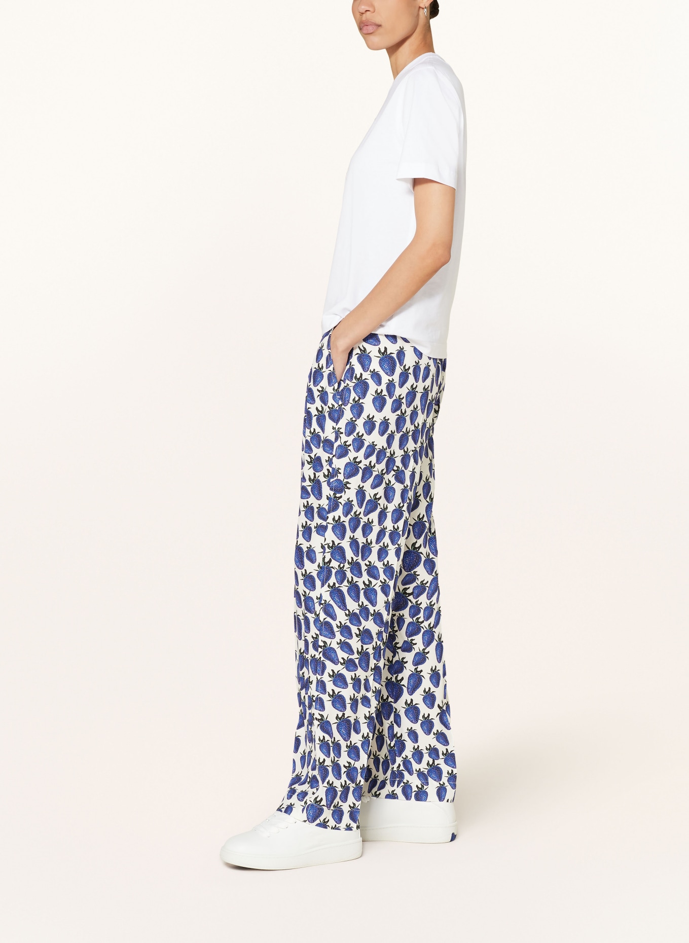 BURBERRY Wide leg trousers, Color: BLUE/ WHITE (Image 4)