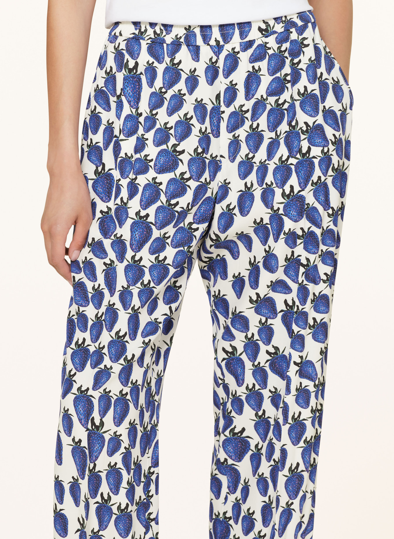 BURBERRY Wide leg trousers, Color: BLUE/ WHITE (Image 5)