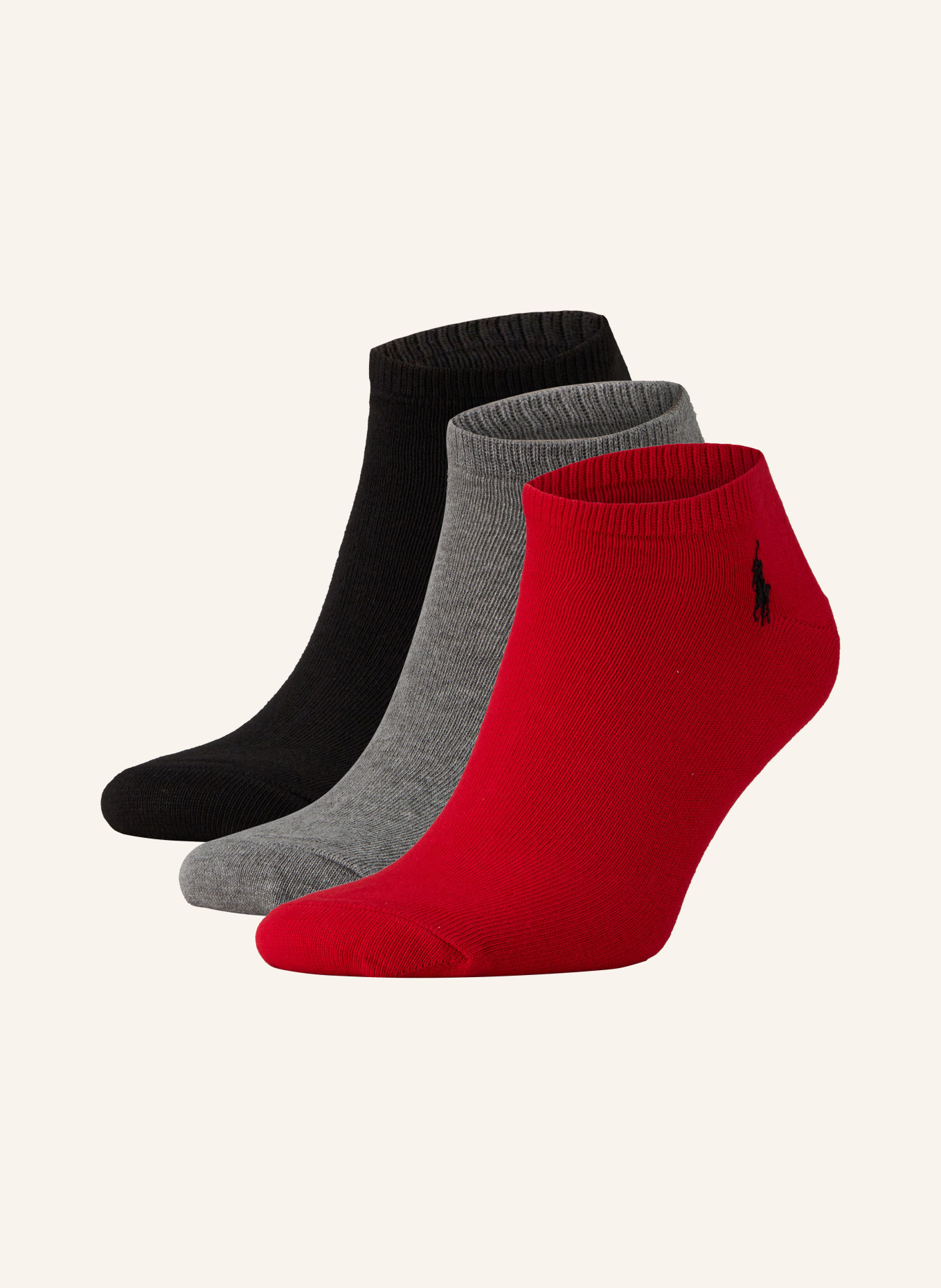 POLO RALPH LAUREN Ponožky, 3 páry v balení, Barva: 001 3PK RED/GRY/BLACK (Obrázek 1)