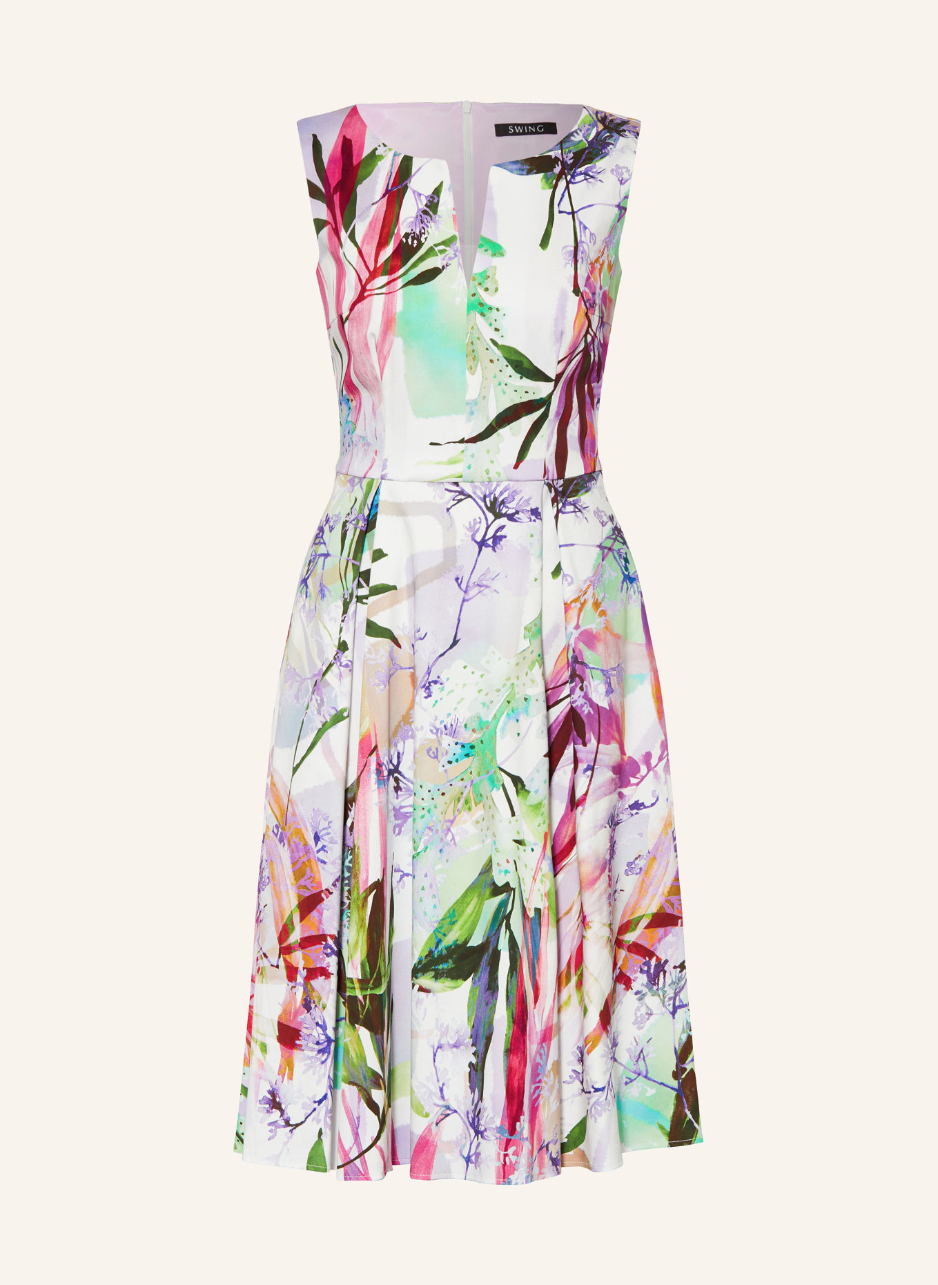 SWING Cocktail dress, Color: WHITE/ GREEN/ PURPLE (Image 1)