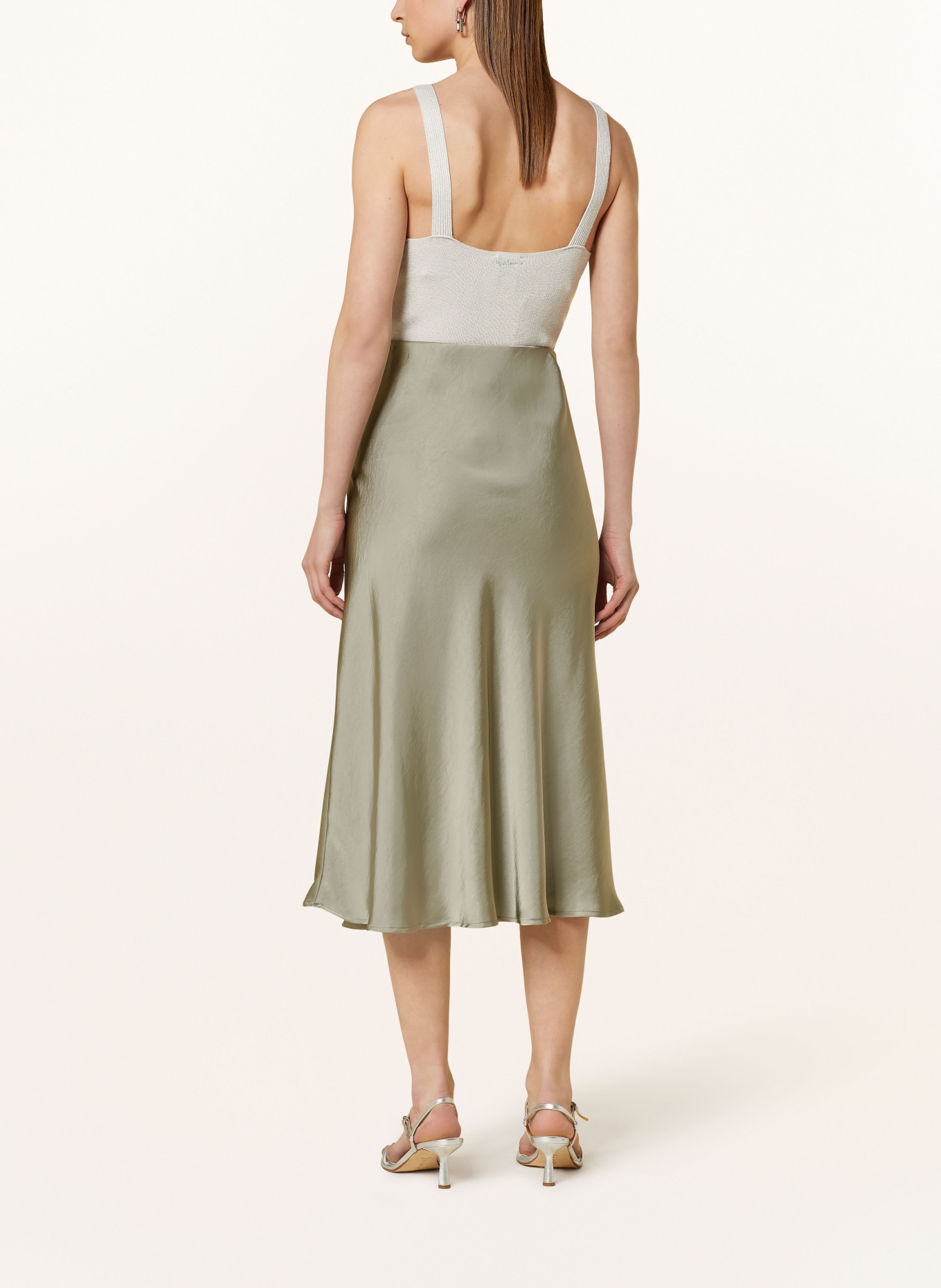 NEO NOIR Satin skirt BOVARY, Color: LIGHT GREEN (Image 3)