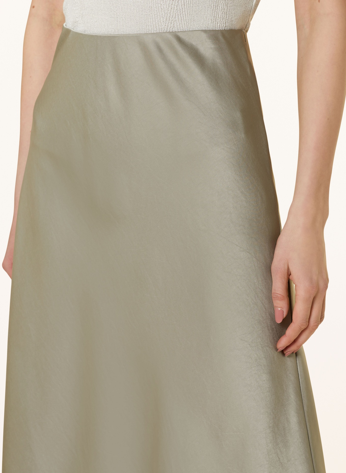 NEO NOIR Satin skirt BOVARY, Color: LIGHT GREEN (Image 4)