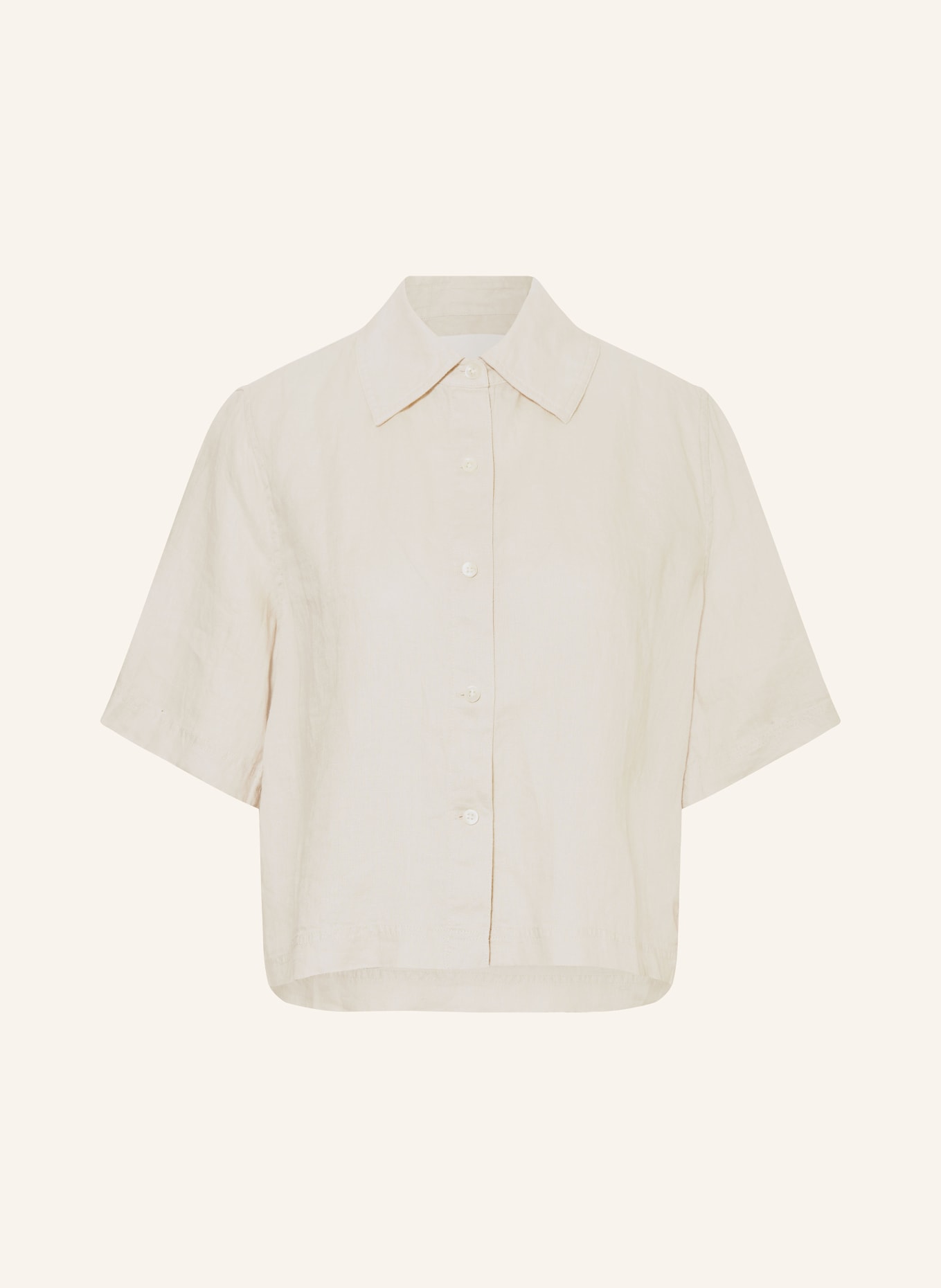 CLOSED Krótka koszula z lnu, Kolor: JASNOBRĄZOWY (Obrazek 1)