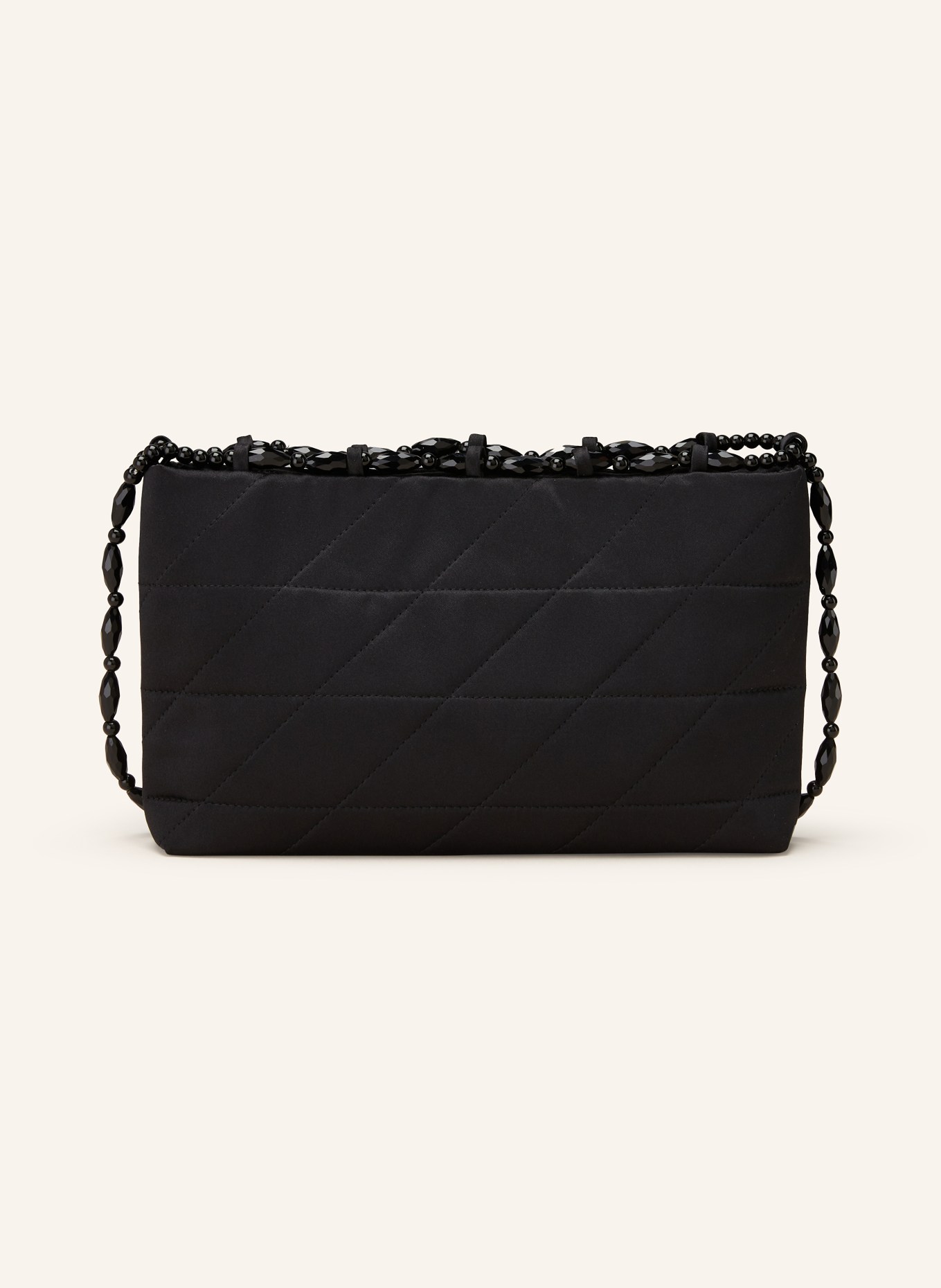 0711 TBILISI Shoulder bag NATALIE BAGUETTE with decorative gems, Color: BLACK (Image 1)