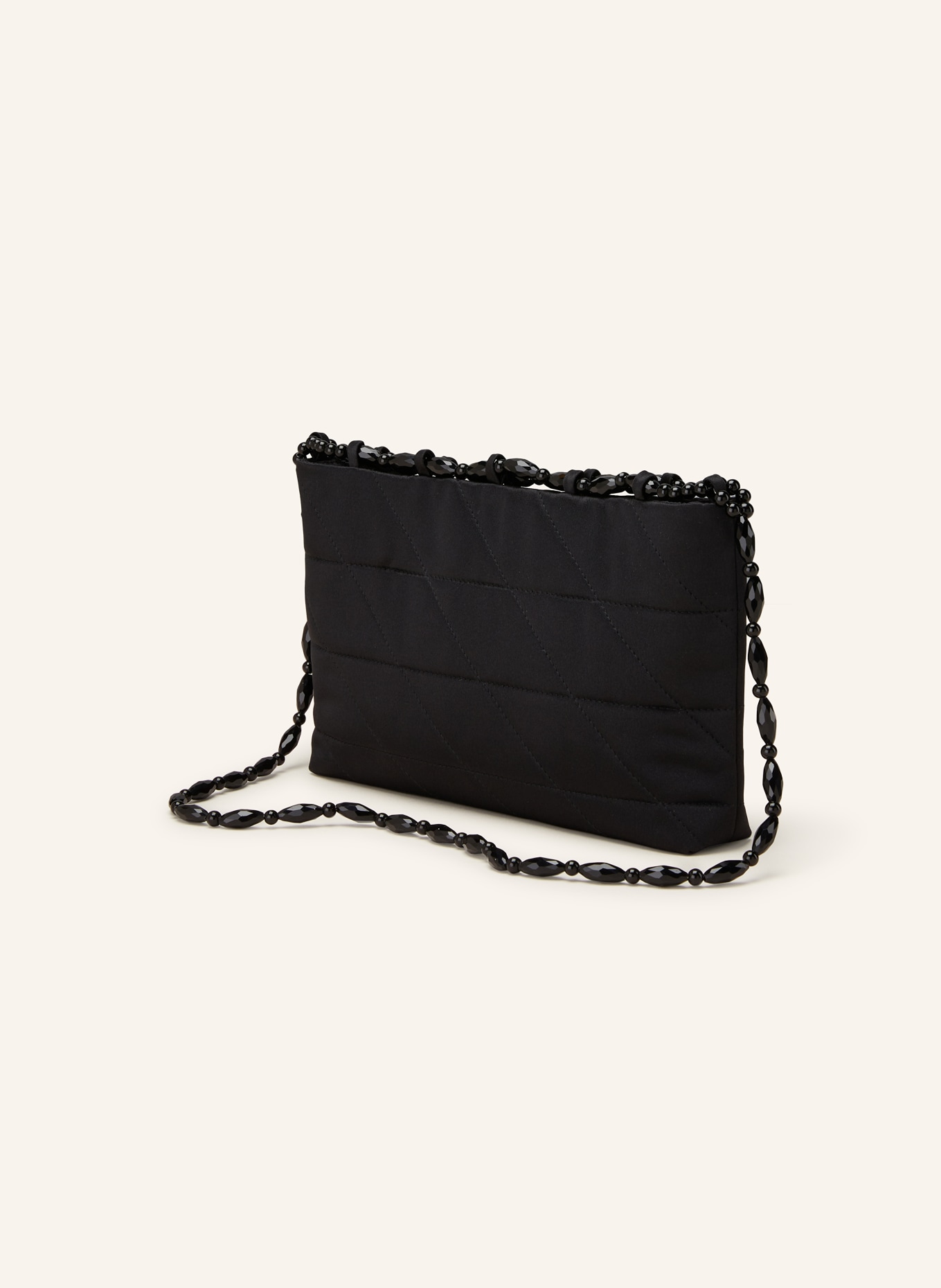 0711 TBILISI Shoulder bag NATALIE BAGUETTE with decorative gems, Color: BLACK (Image 2)