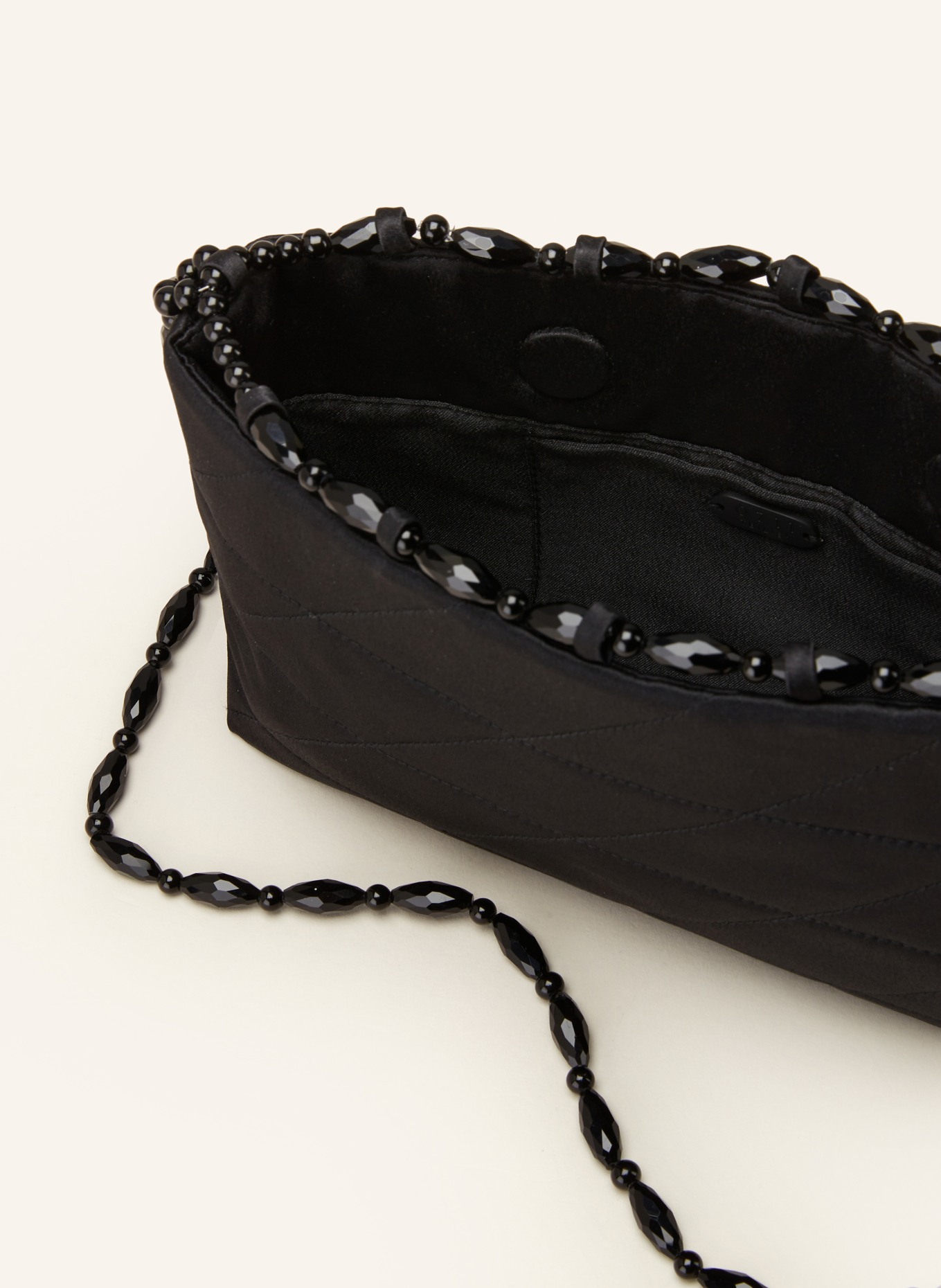 0711 TBILISI Shoulder bag NATALIE BAGUETTE with decorative gems, Color: BLACK (Image 3)