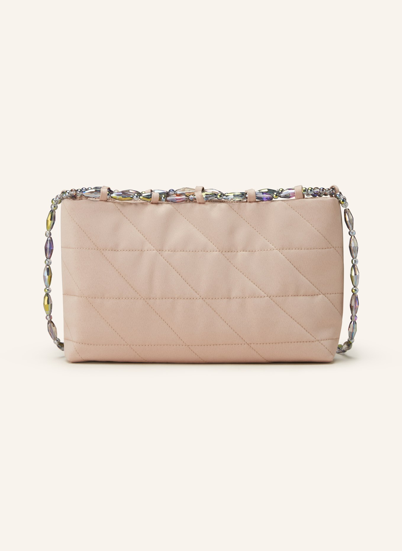 0711 TBILISI Shoulder bag NATALIE BAGUETTE with decorative beads, Color: ROSE (Image 1)
