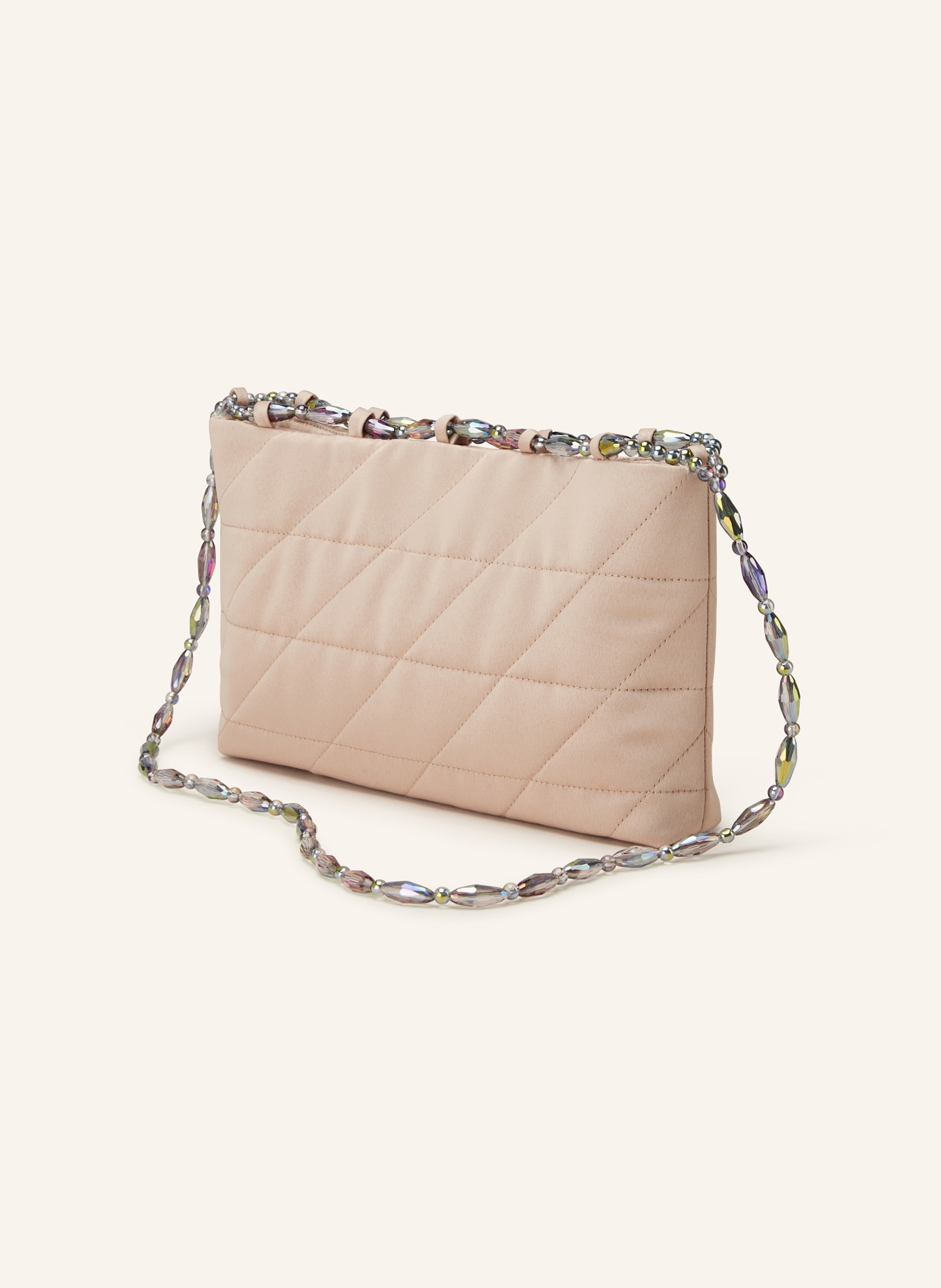 0711 TBILISI Shoulder bag NATALIE BAGUETTE with decorative beads, Color: ROSE (Image 2)