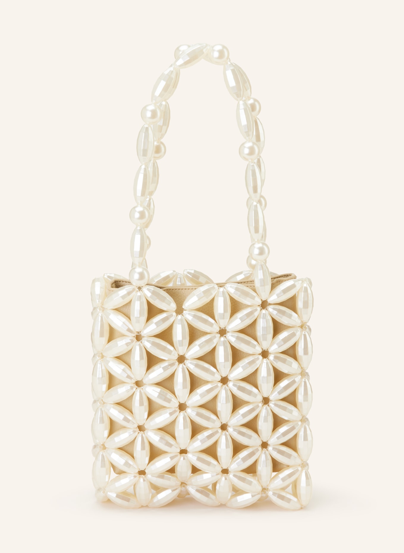 0711 TBILISI Handbag ANAIS made of decorative beads, Color: BEIGE (Image 1)