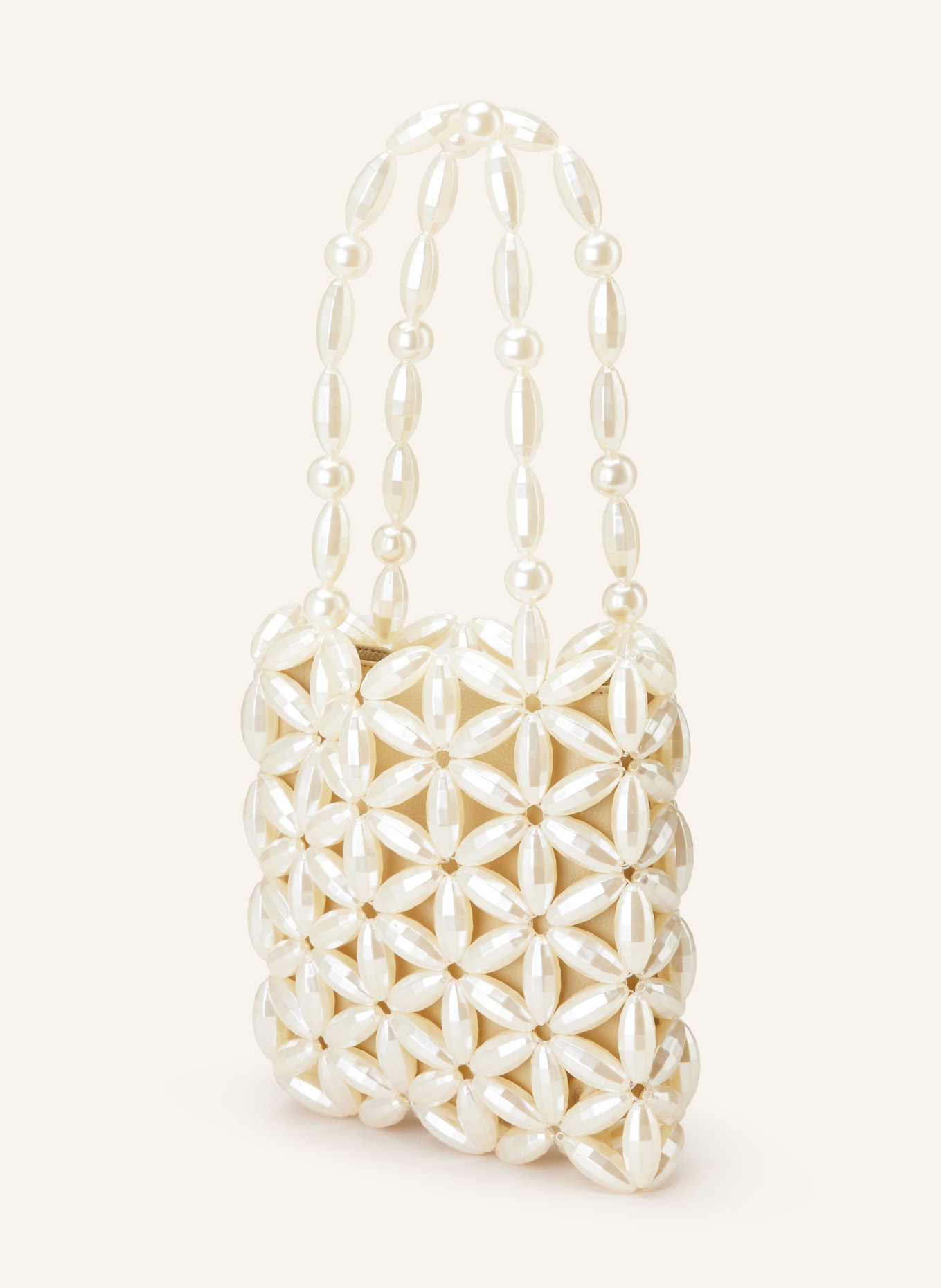 0711 TBILISI Handbag ANAIS made of decorative beads, Color: BEIGE (Image 2)