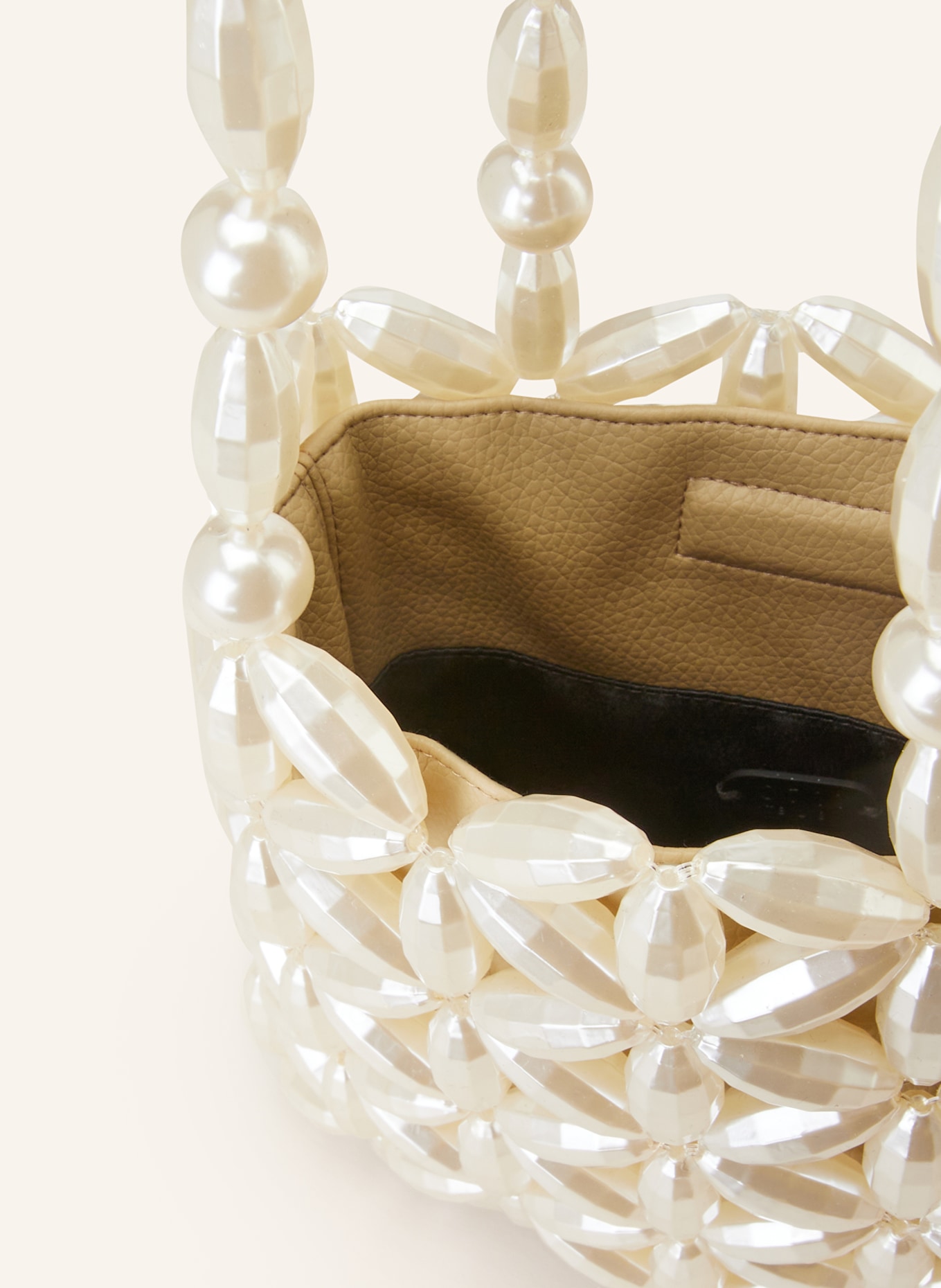 0711 TBILISI Handbag ANAIS made of decorative beads, Color: BEIGE (Image 3)