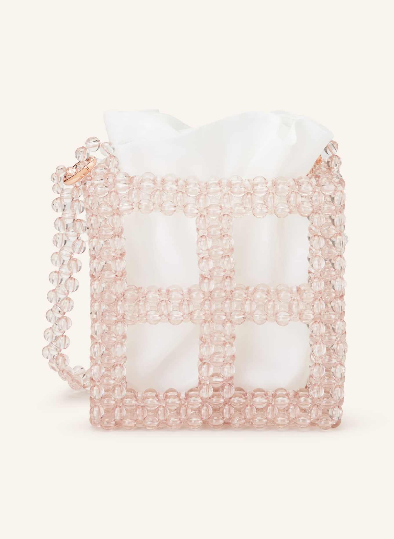 0711 TBILISI Handbag TEKKA made of decorative beads, Color: ROSE (Image 1)