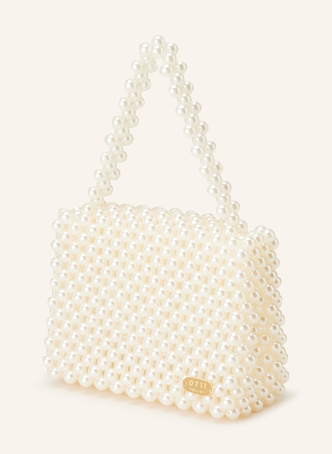 0711 TBILISI Handbag ANI MINI made of decorative beads, Color: ECRU (Image 2)