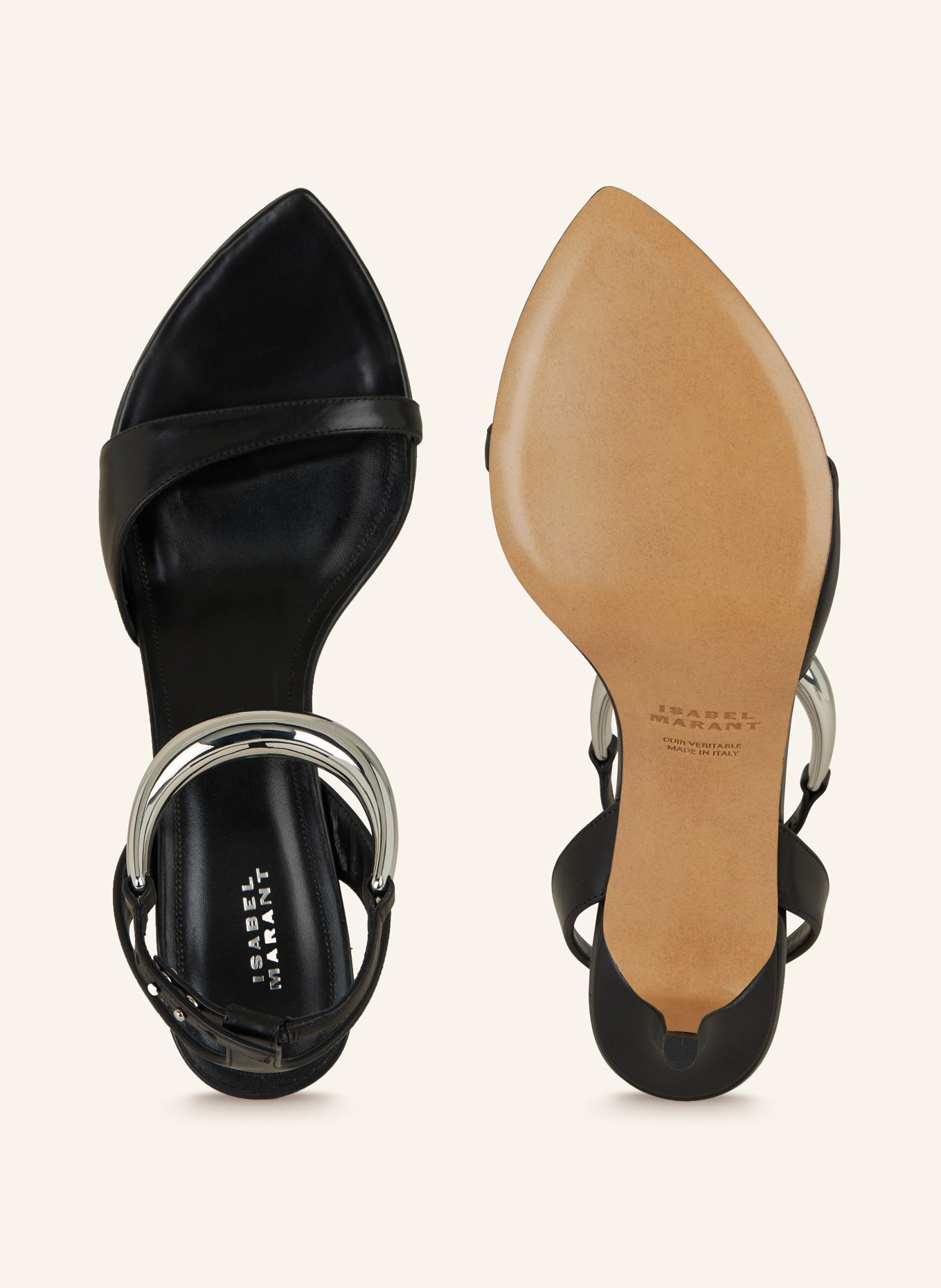 ISABEL MARANT Sandals ALZIRY, Color: BLACK/ SILVER (Image 5)