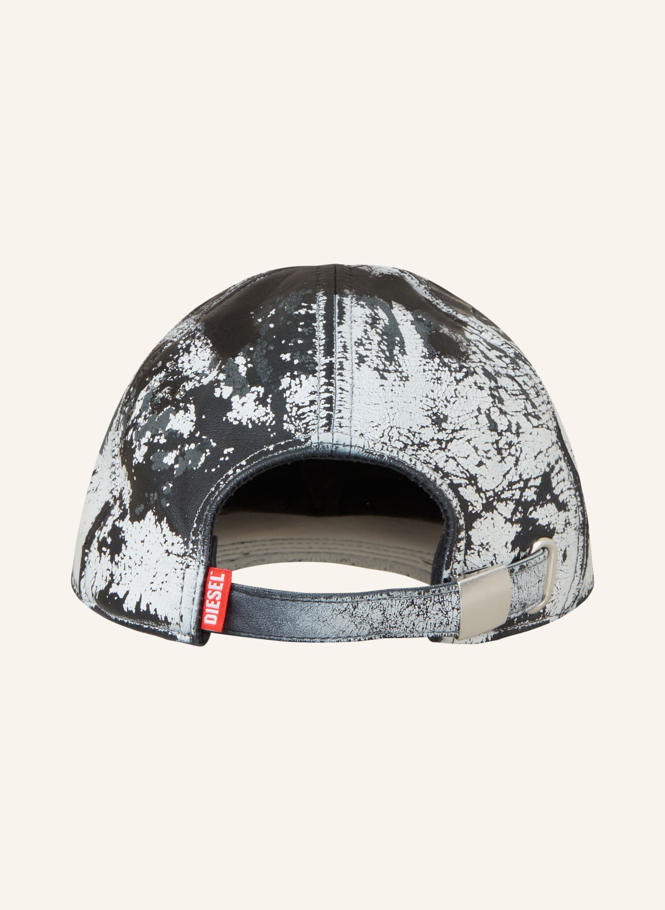 DIESEL Leather cap C-BOYD, Color: BLACK/ WHITE (Image 3)