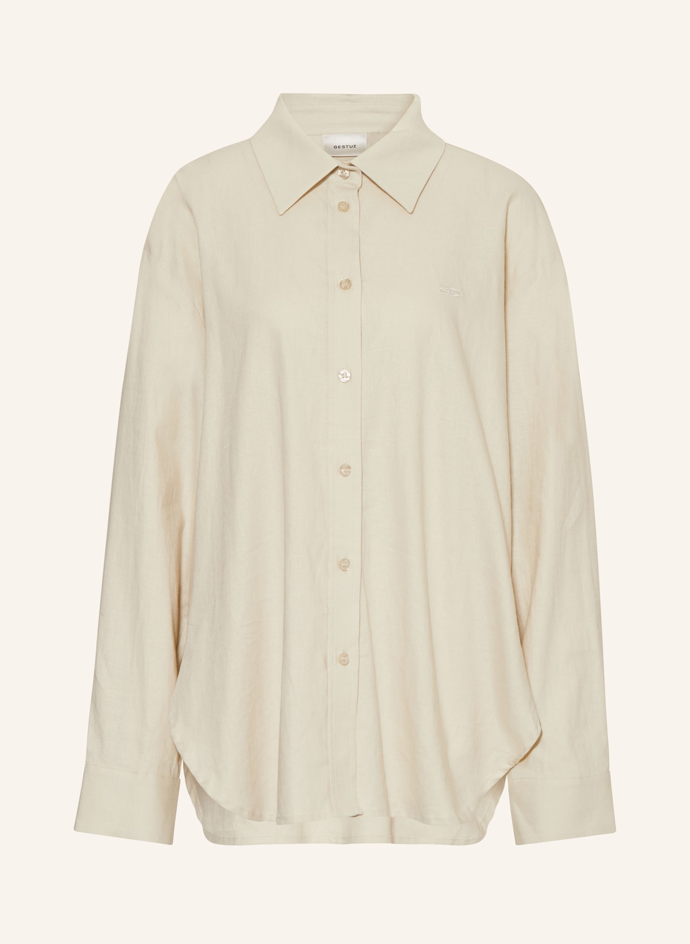 GESTUZ Shirt blouse LIZAGZ with linen, Color: CREAM (Image 1)