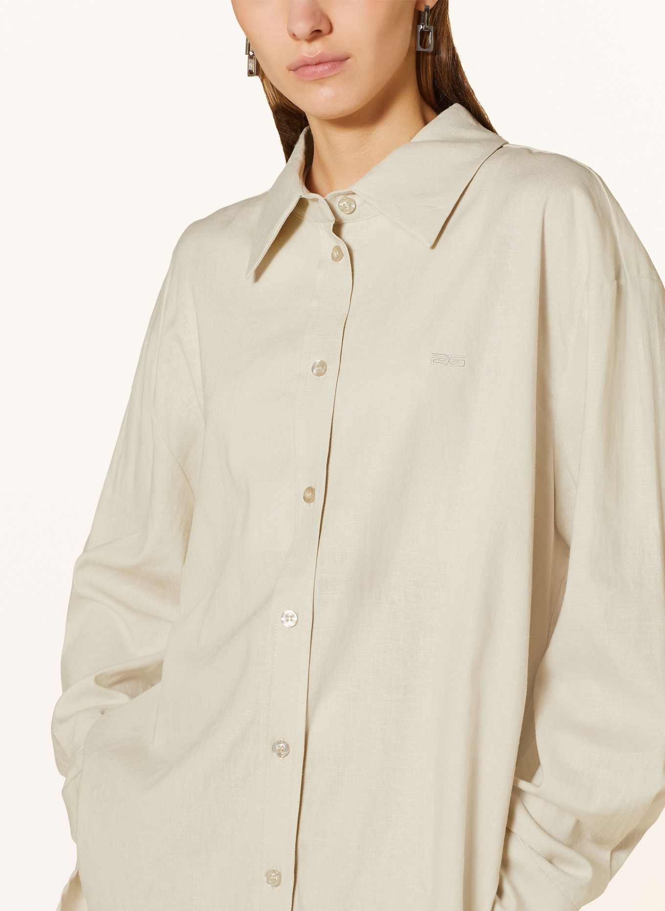 GESTUZ Shirt blouse LIZAGZ with linen, Color: CREAM (Image 4)