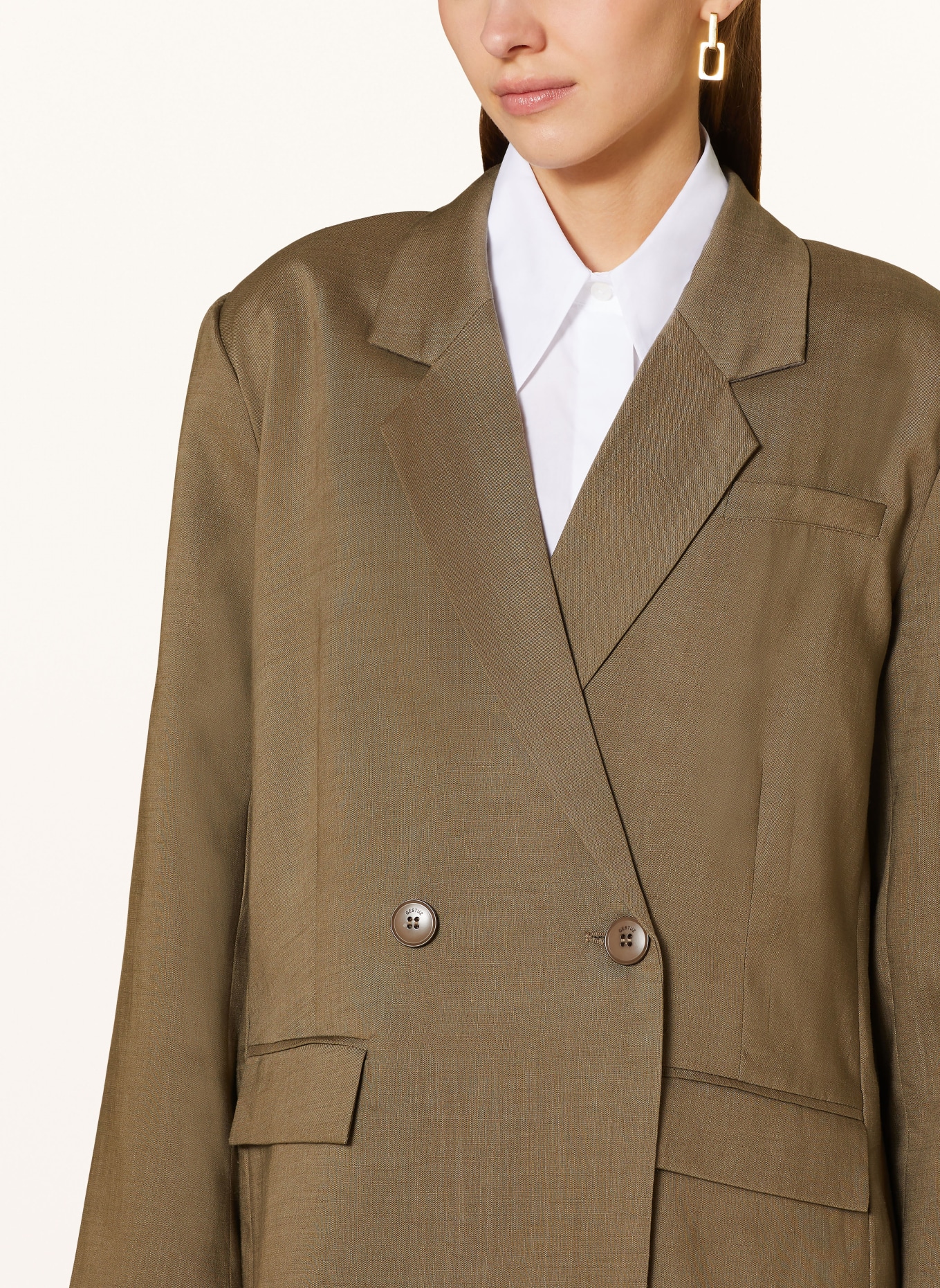 GESTUZ Oversized blazer LIZAGZ, Color: KHAKI (Image 4)