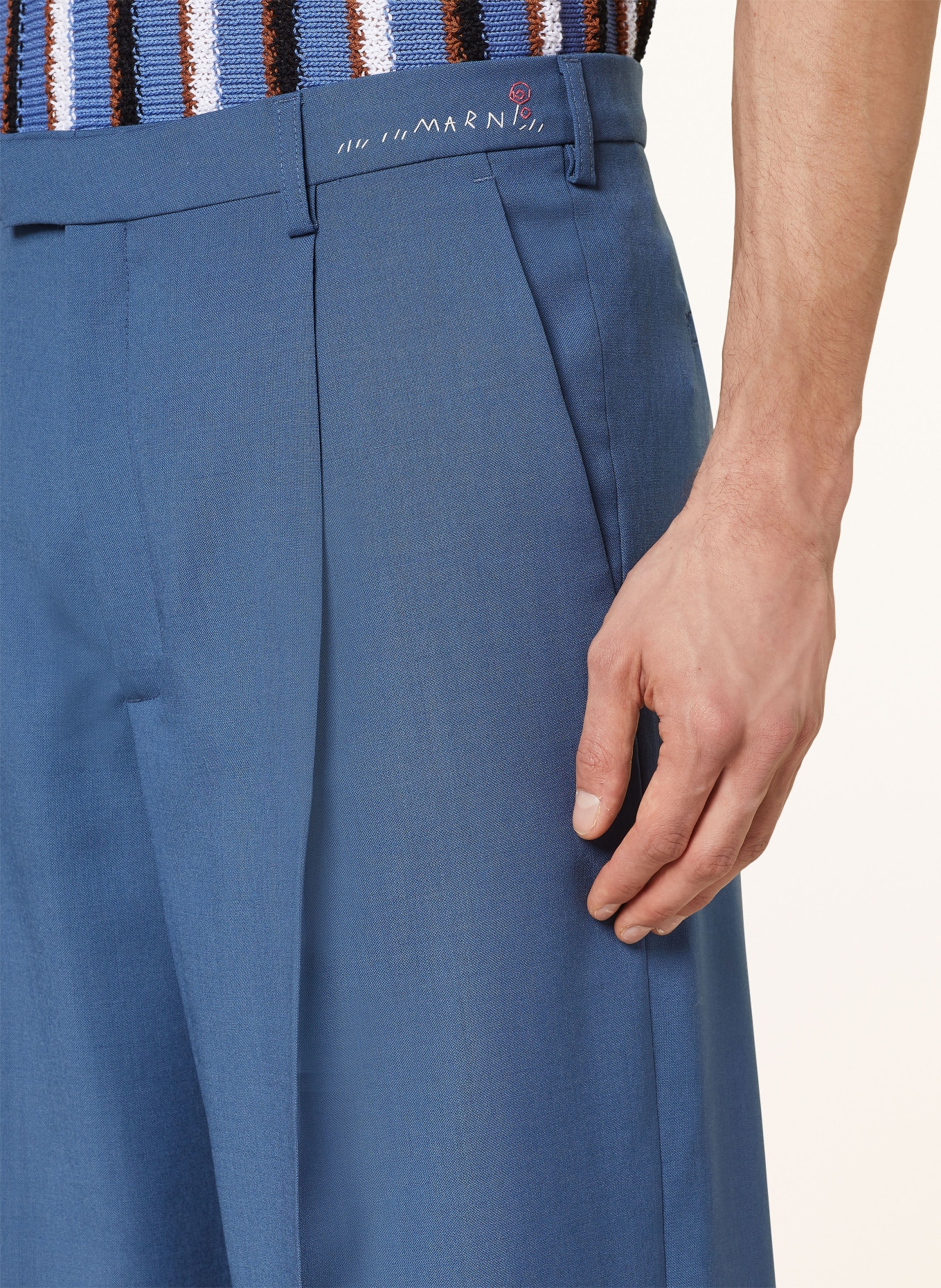 MARNI Spodnie garniturowe slim fit, Kolor: 00B37 OPAL (Obrazek 6)