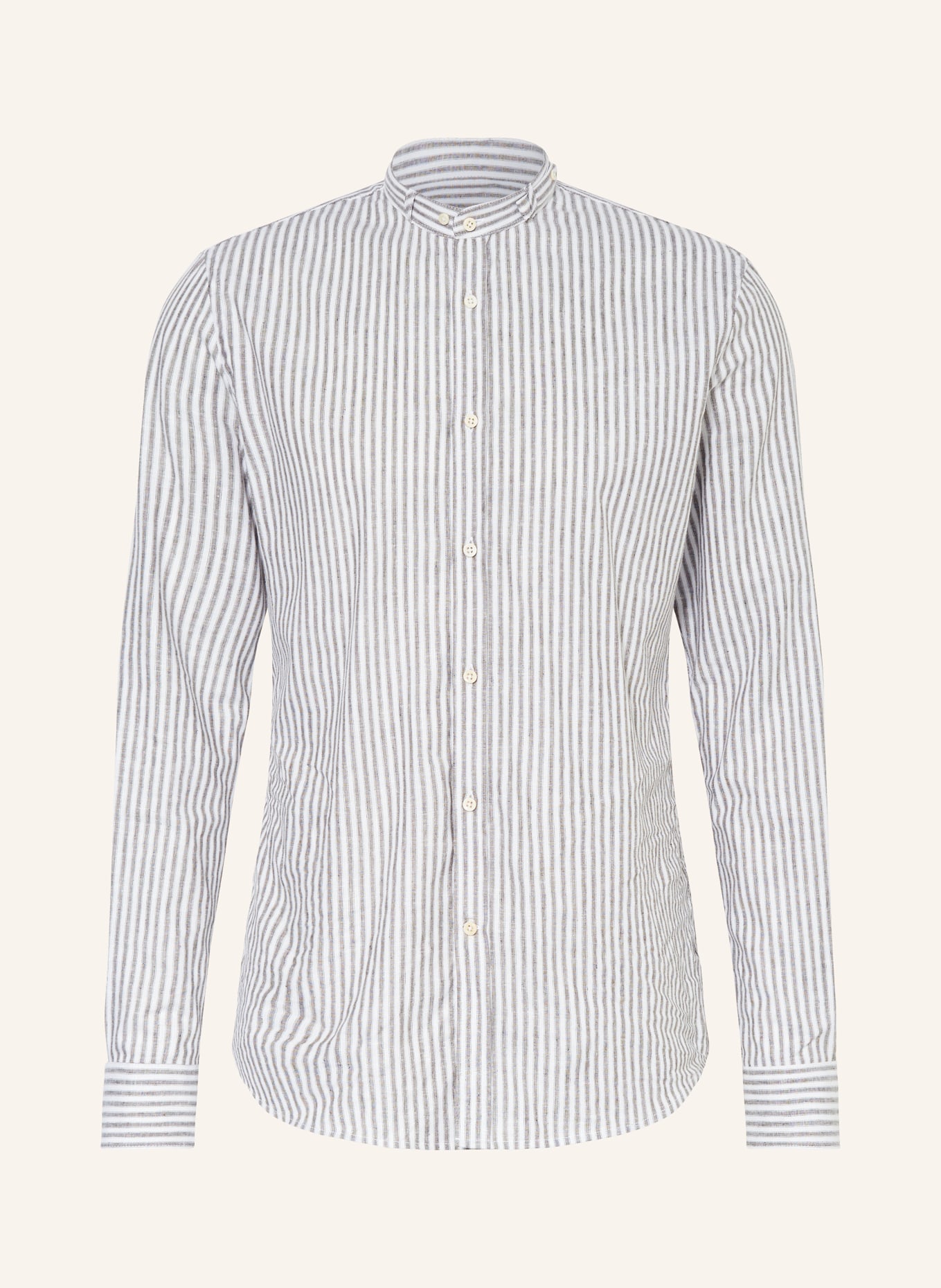 Gottseidank Trachtenhemd Slim Fit mit Stehkragen, Farbe: WEISS/ GRAU (Bild 1)