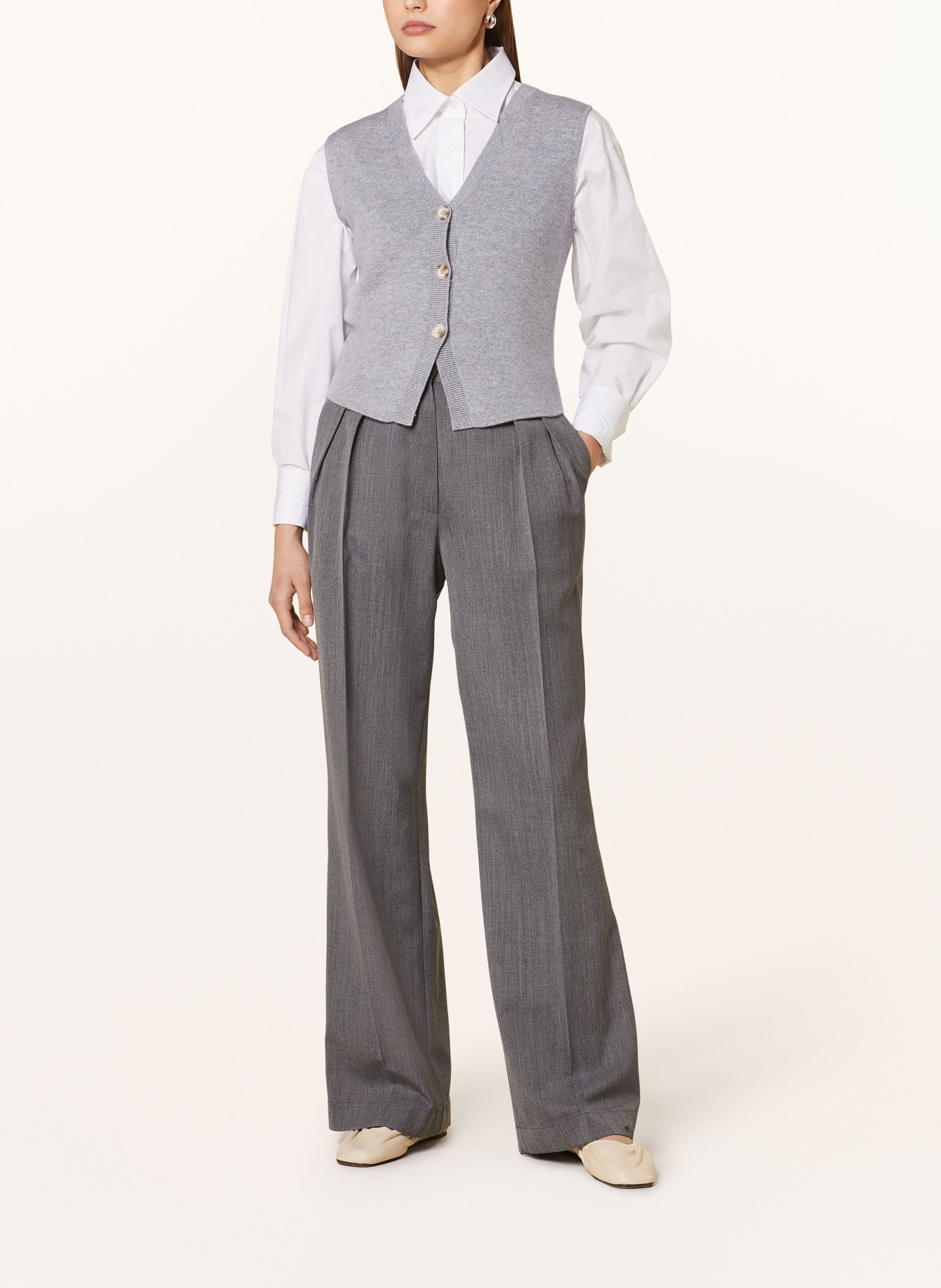 darling harbour Knit vest with cashmere in silbergrau melange