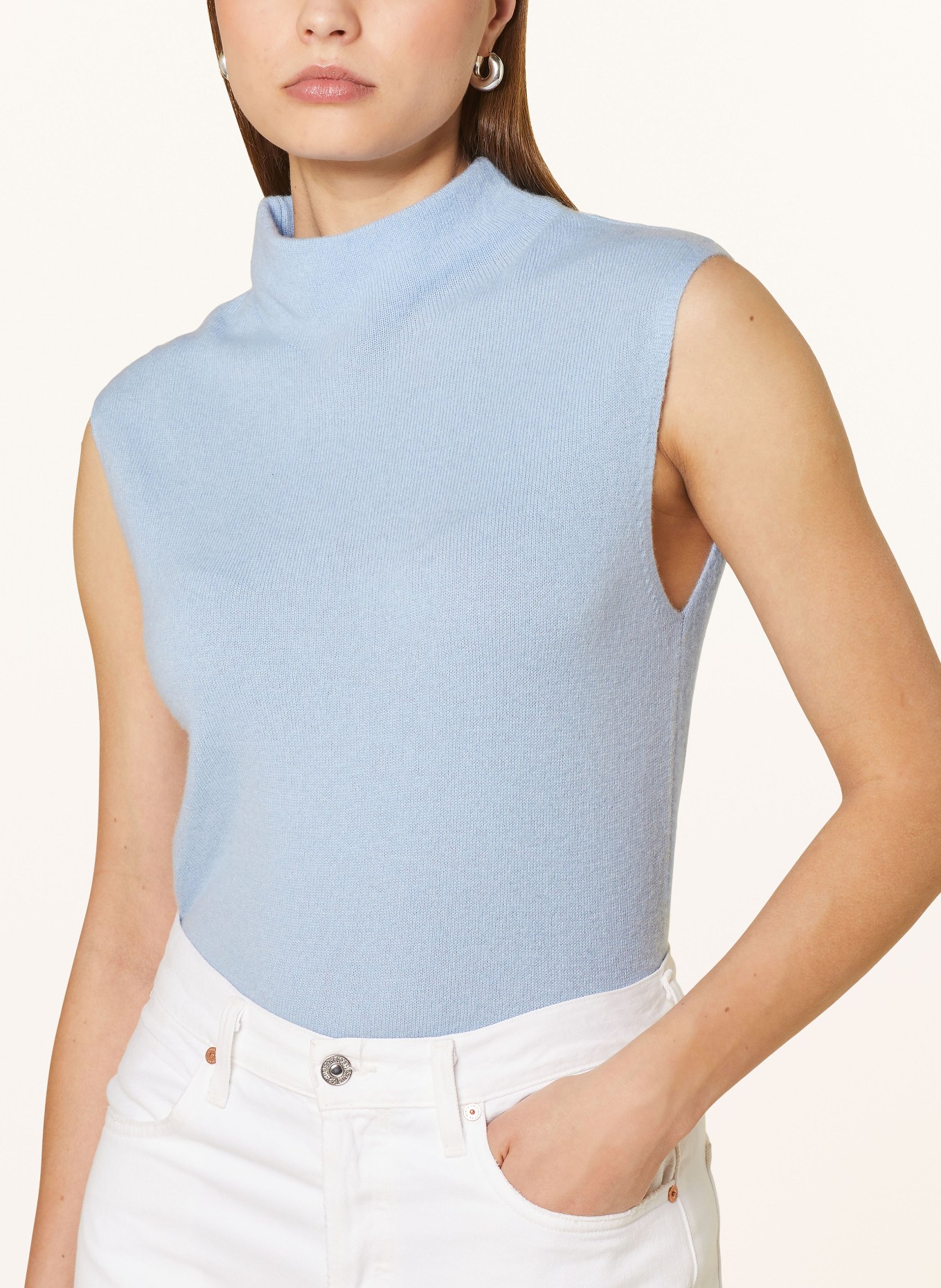 darling harbour Sweater vest with cashmere, Color: HELLBLAU (Image 4)