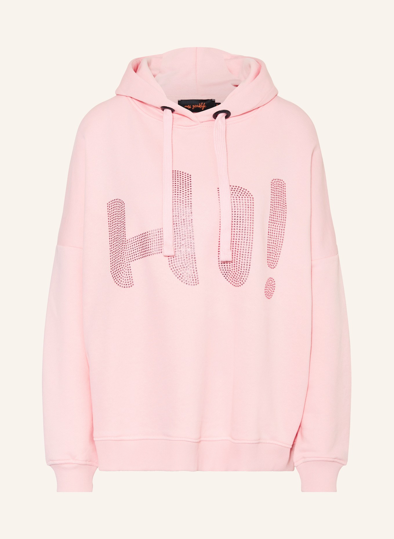 miss goodlife Hoodie with decorative gems, Color: PINK (Image 1)