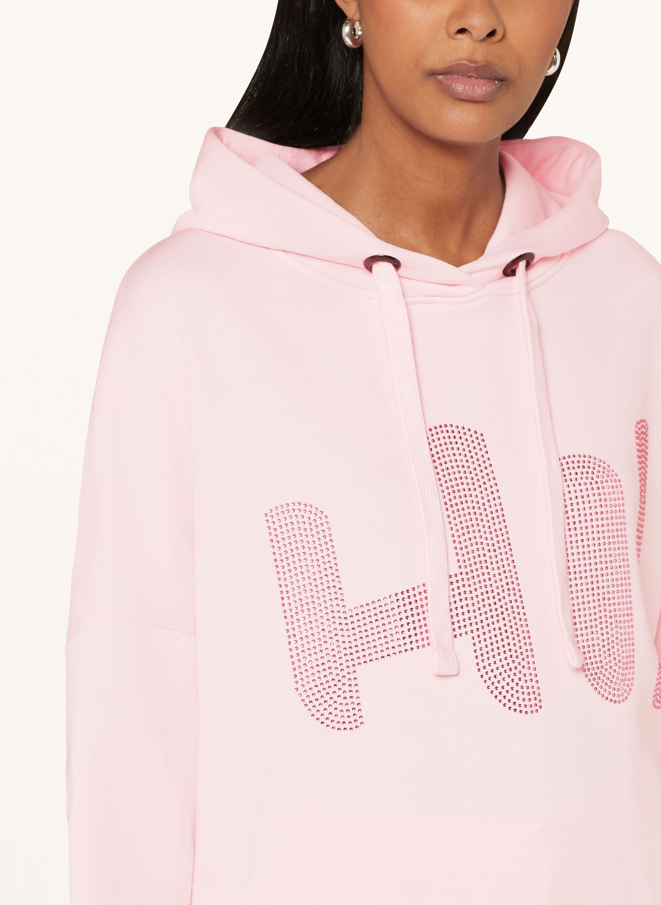 miss goodlife Hoodie with decorative gems, Color: PINK (Image 5)