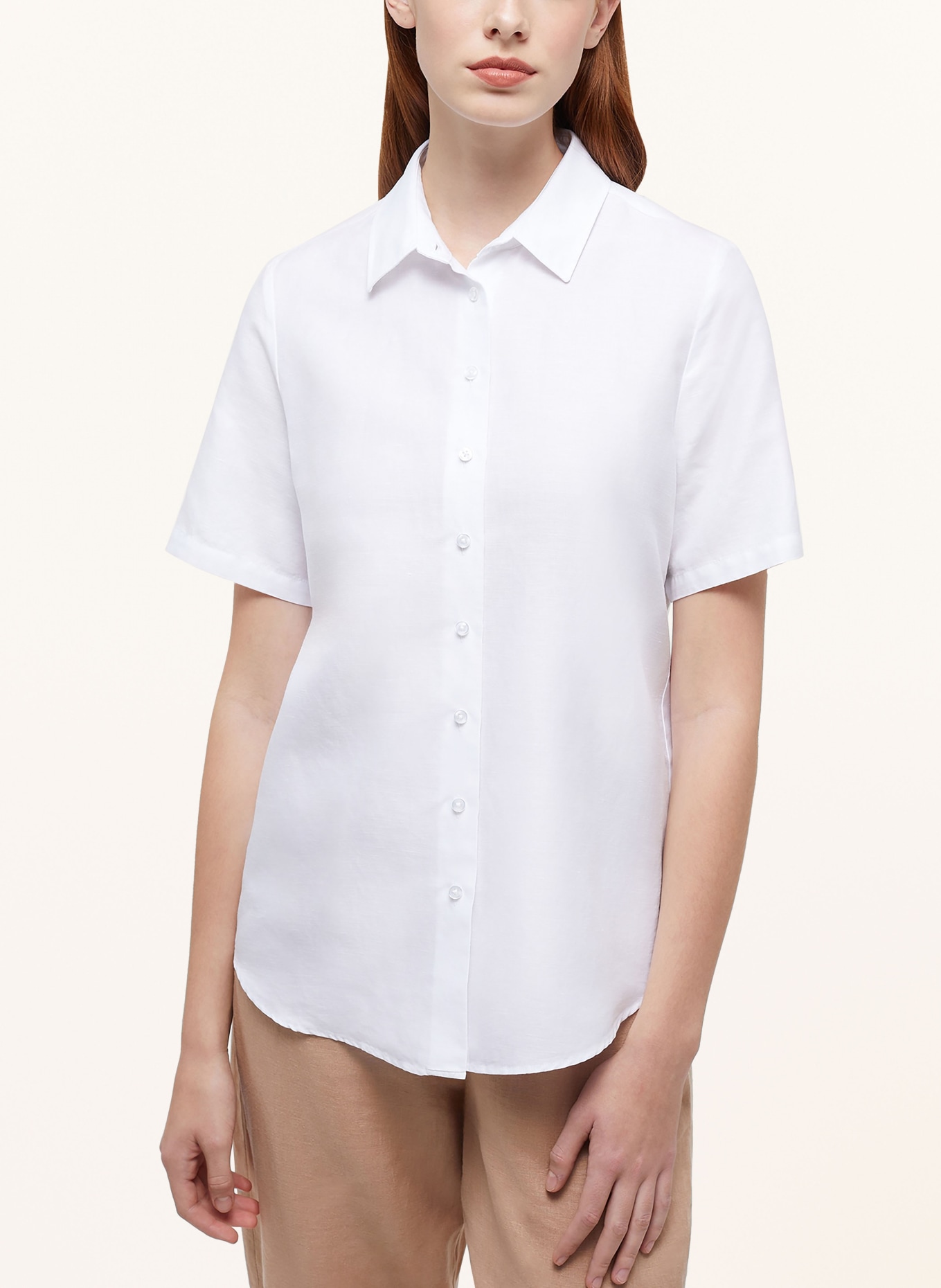ETERNA Shirt blouse with linen, Color: WHITE (Image 2)