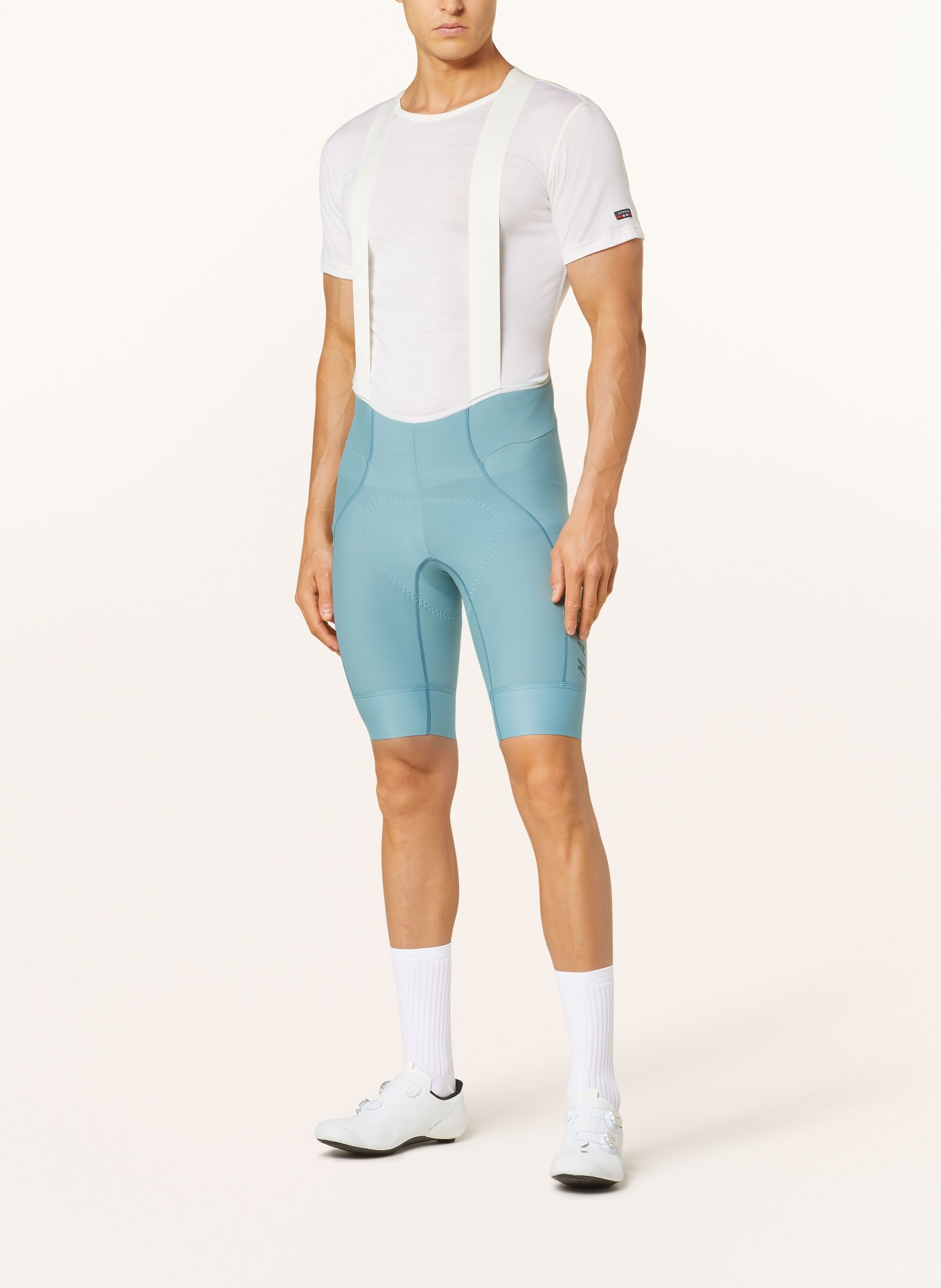 MAAP Cycling shorts TEAM BIB EVO with straps and padded insert, Color: LIGHT BLUE (Image 2)