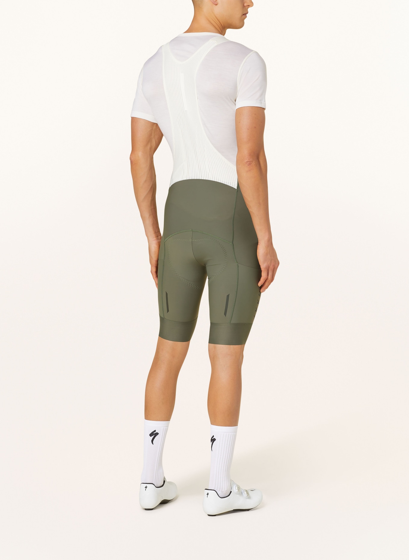 MAAP Cycling shorts TEAM BIB EVO with straps and padded insert, Color: KHAKI/ WHITE (Image 3)